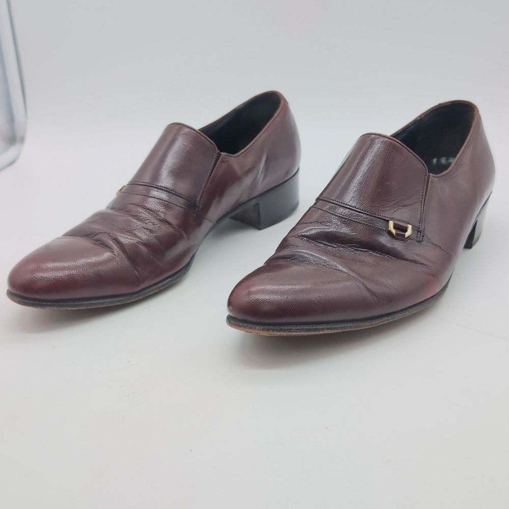 Florsheim Vintage Florsheim Women's Sz 9 C Maroon Leather Loafers Sho Size US 9 / IT 39 - 1 Thumbnail