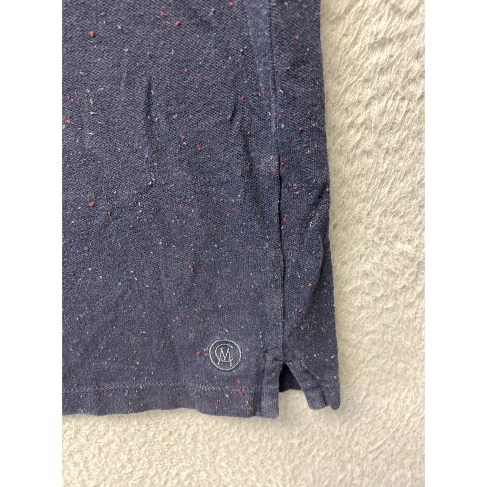 Club Monaco CLUB MONACO Men's Polo Shirt Large Blue Red Short Sleeve Button Cotton Size US L / EU 52-54 / 3 - 2 Thumbnail