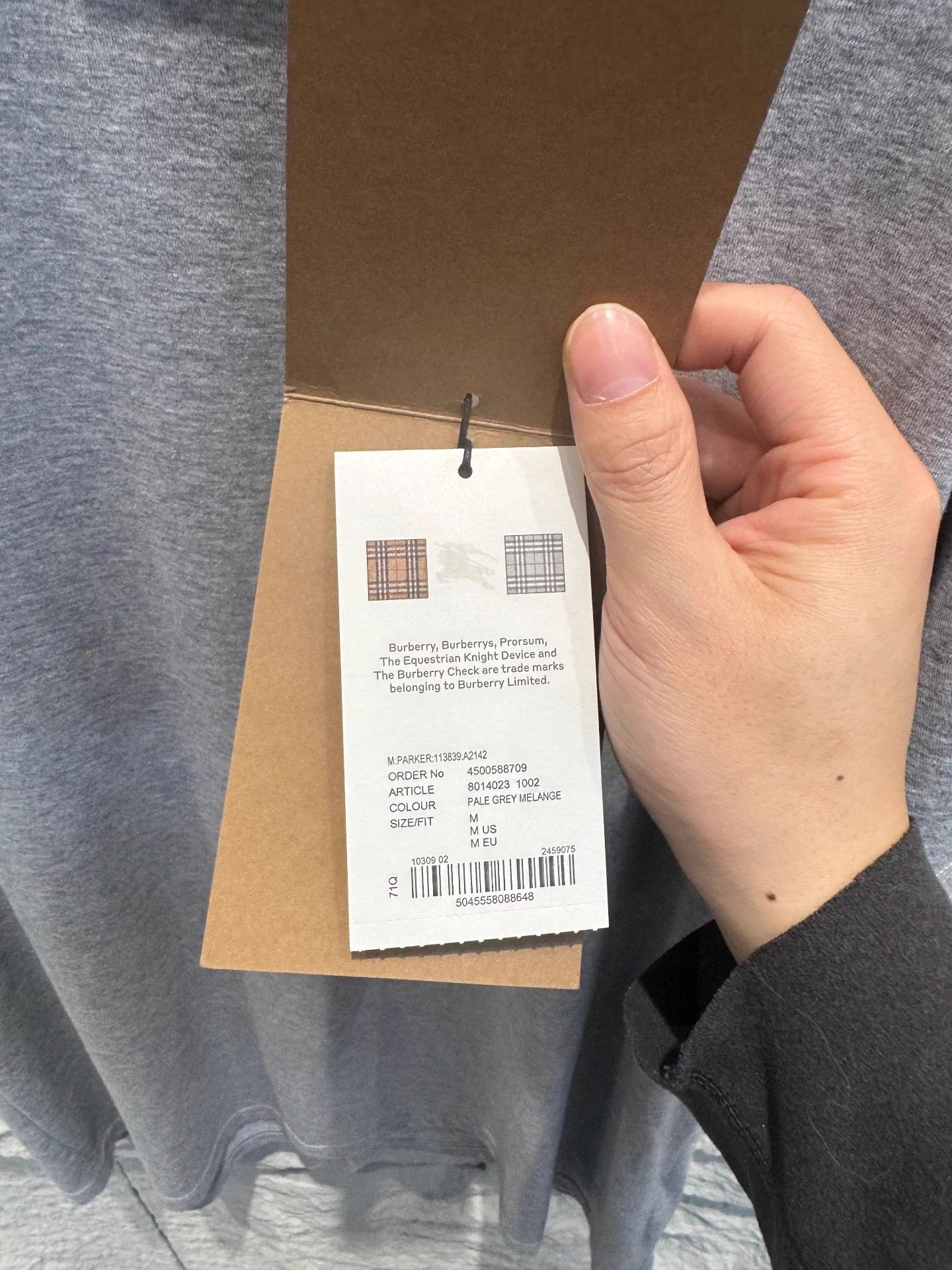 Burberry Gray TB Embroidered Short Sleeve T-Shirt