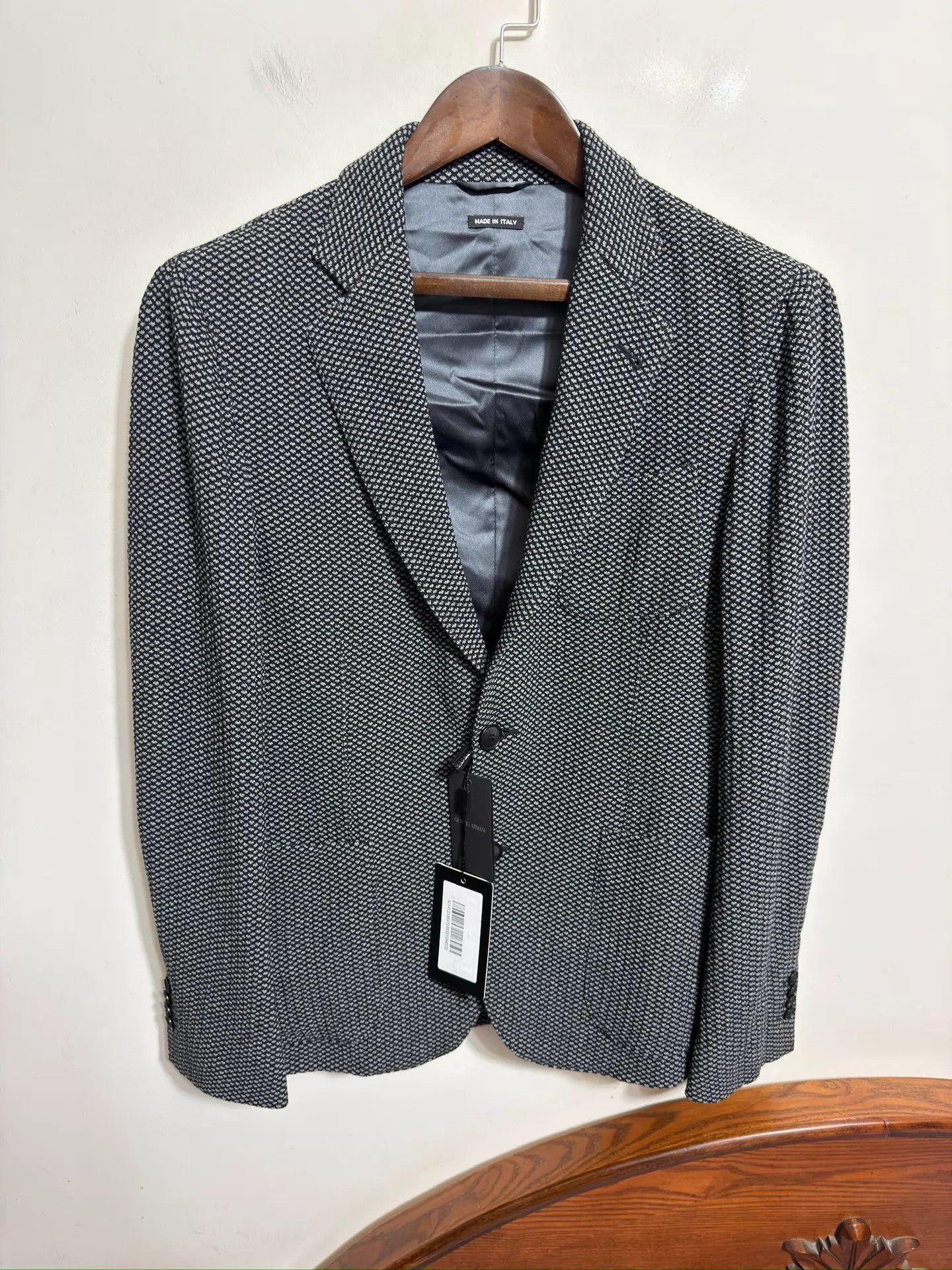 Giorgio Armani Gray Patterned Single-Breasted Blazer Size US M / EU 48-50 / 2 - 1 Thumbnail