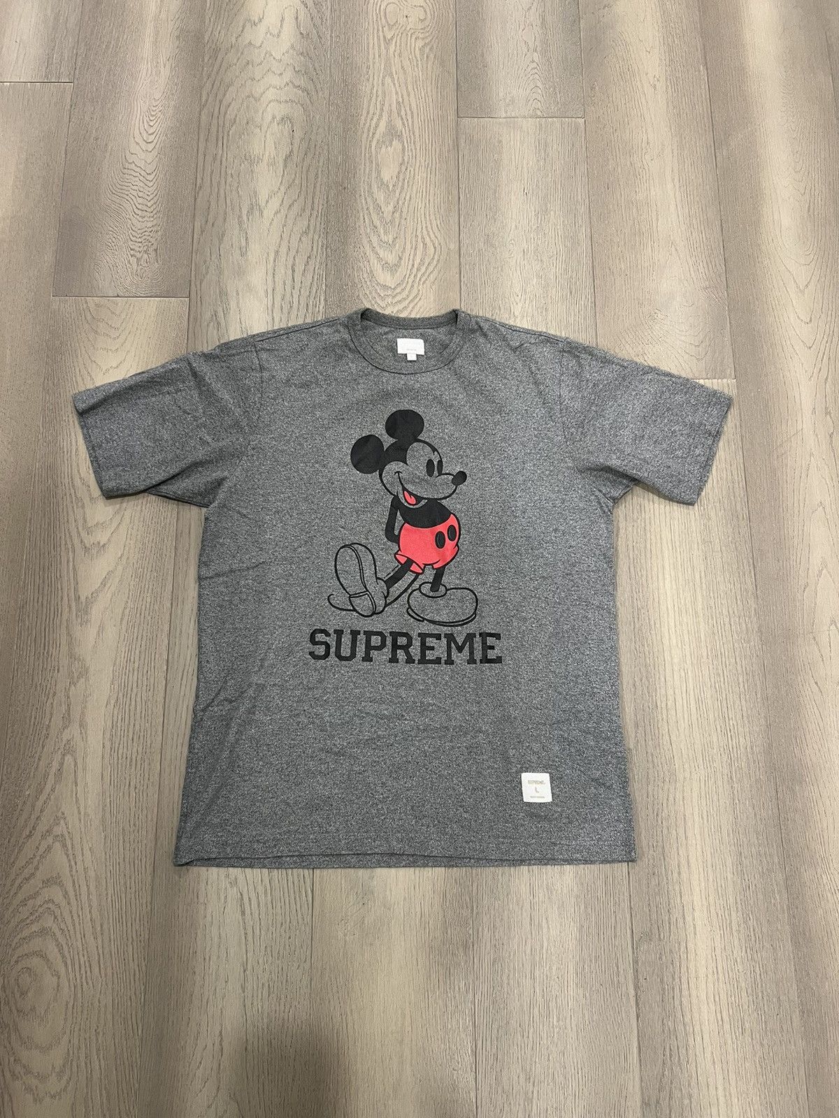 image of Supreme Mickey Mouse Tee Disney in Grey, Men's (Size Large)