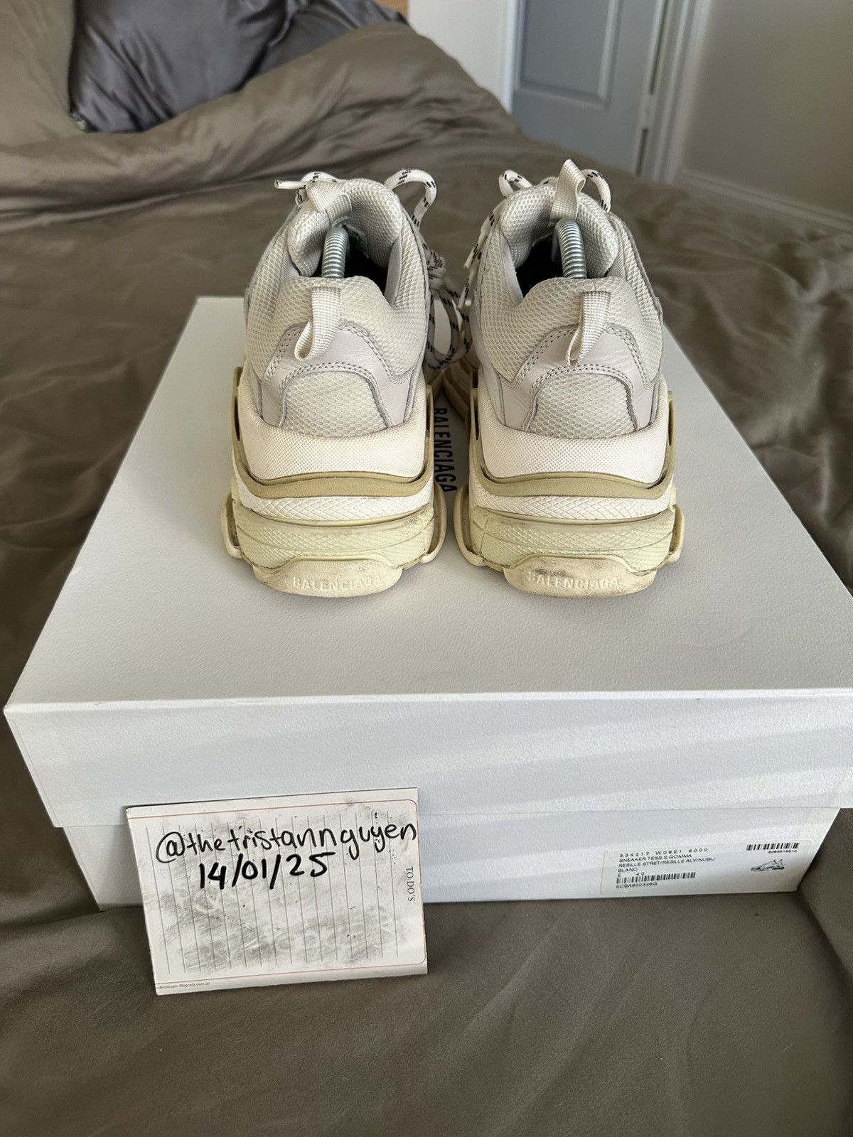Balenciaga Triple S Low-Top Sneakers (white/beige) Size US 7 / EU 40 - 4 Thumbnail