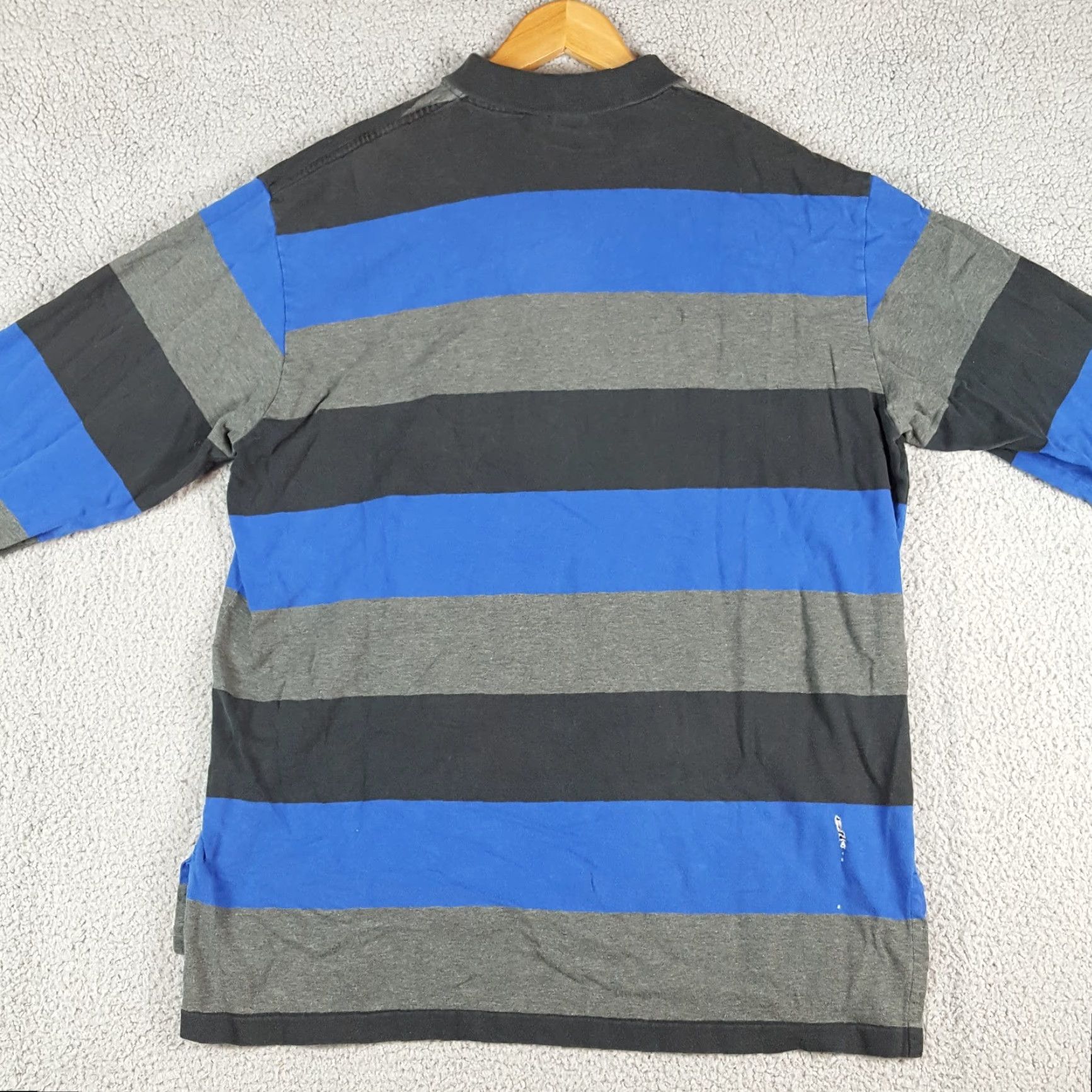Polo Ralph Lauren VINTAGE Polo Ralph Lauren Polo Shirt XL Striped Blue 90s Grunge Skater Preppy Short Sleeve Classic Mens Size US XL / EU 56 / 4 - 4 Thumbnail