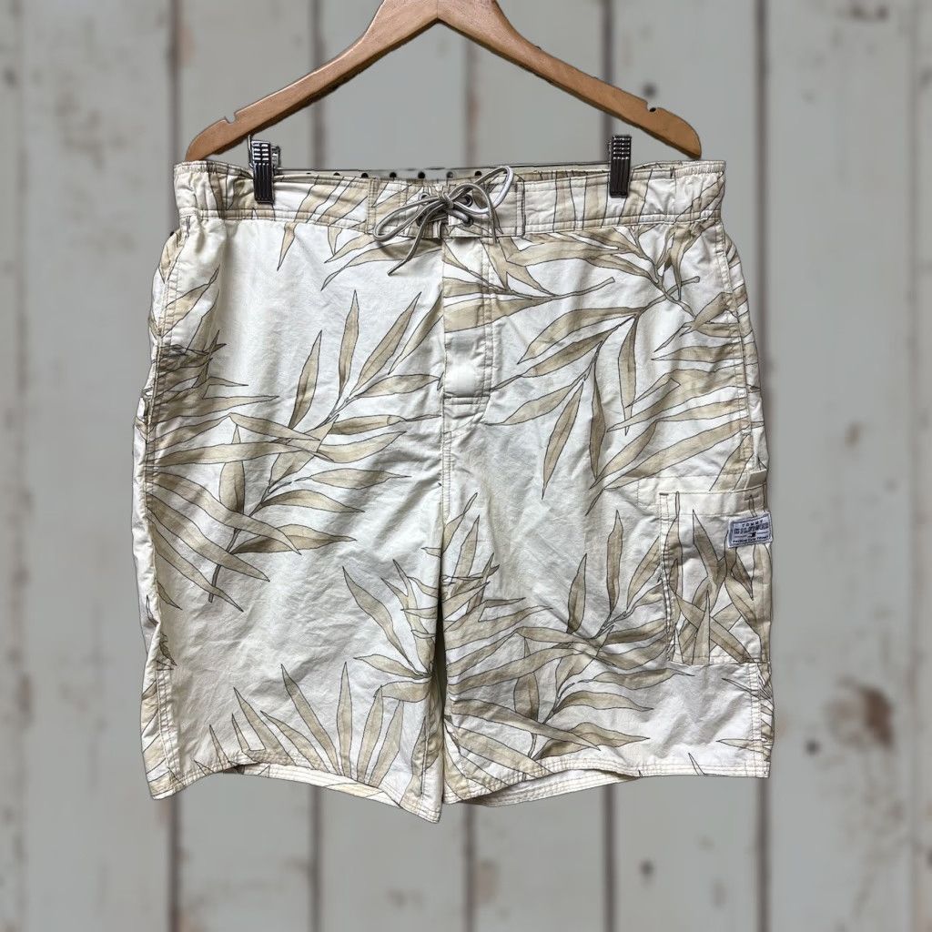 Tommy Hilfiger Tommy Hilfiger Mens XL Tan Palm Lined Swim Board Shorts Floral Trunks Beige Cotton Blend Polyester Lined Men Bottom Bathing Suit Size US 36 / EU 52 - 1 Thumbnail