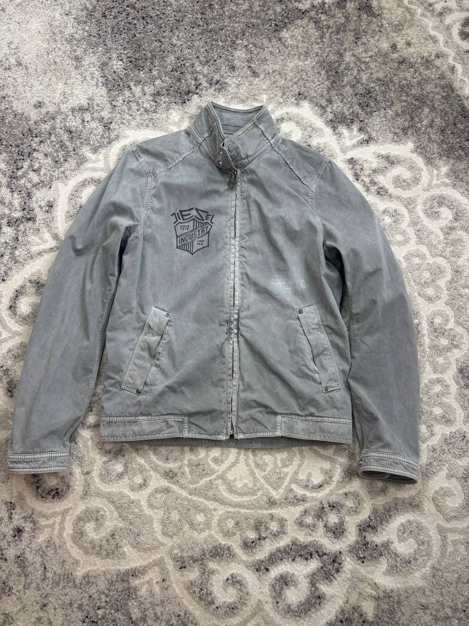 Diesel Diesel Distressed Grey Moto Jacket Size M Size US M / EU 48-50 / 2 - 17 Thumbnail