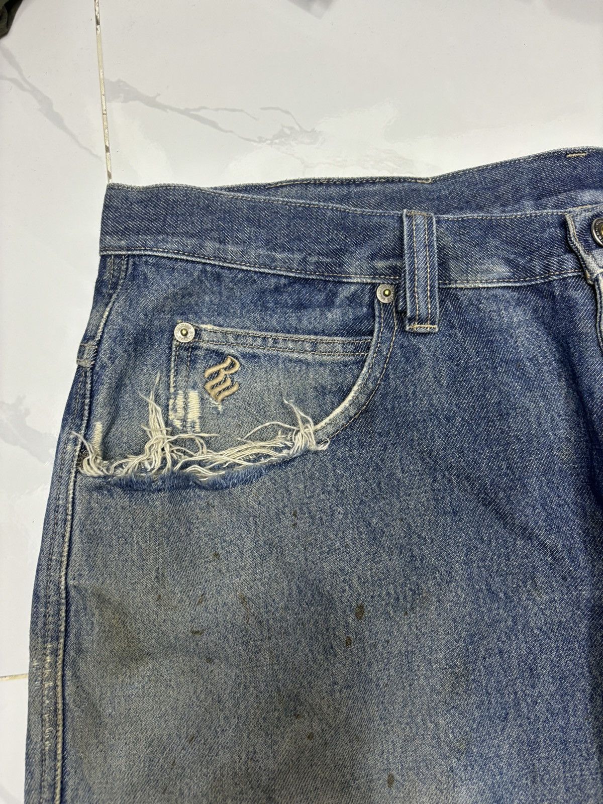 JNCO × Rocawear × Vintage VINTAGE ROCAWEAR BAGGY JEANS DISTRESS RIPS DENIM JEANS Size US 38 / EU 54 - 11 Thumbnail