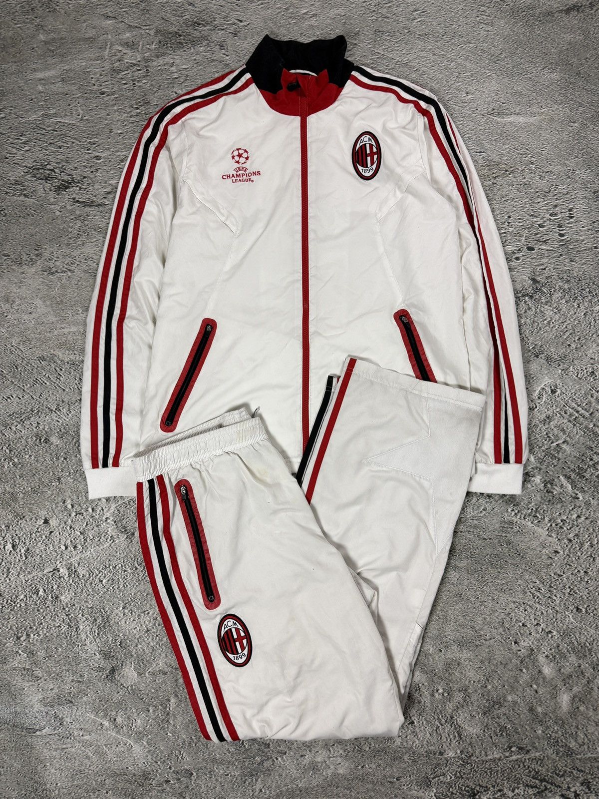 AC Milan Adidas tracksuit white Champions League