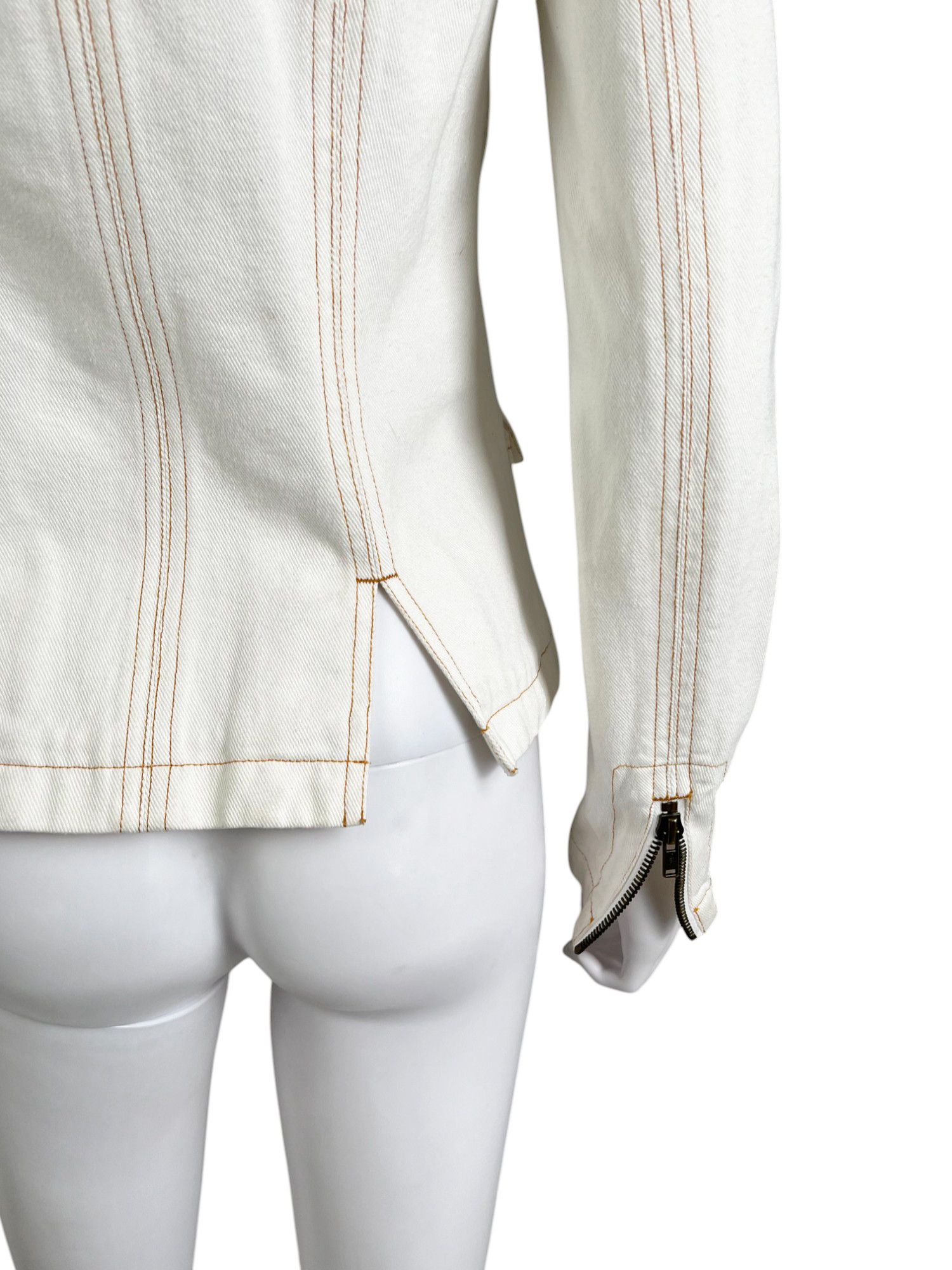 Chloe by Phoebe Philo S/S 2004 White Cotton Studded Jacket Size S / US 4 / IT 40 - 6 Thumbnail