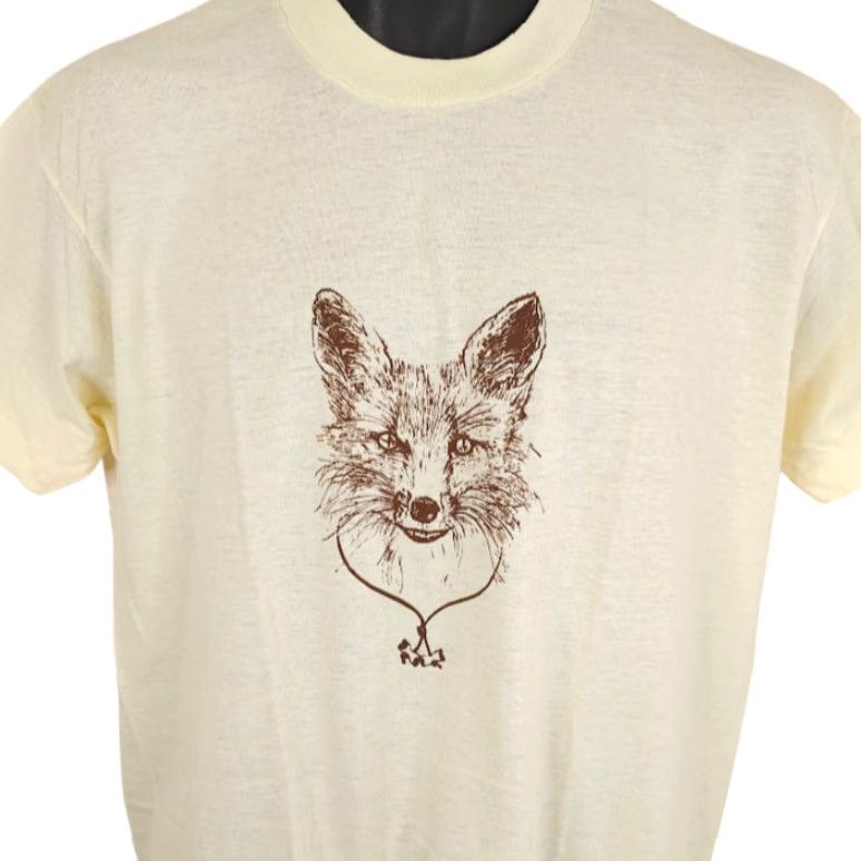 Vintage VINTAGE Wood Badge Fox T Shirt Mens Size Large Cream 80s Boy Scouts Made In USA Size US L / EU 52-54 / 3 - 2 Thumbnail