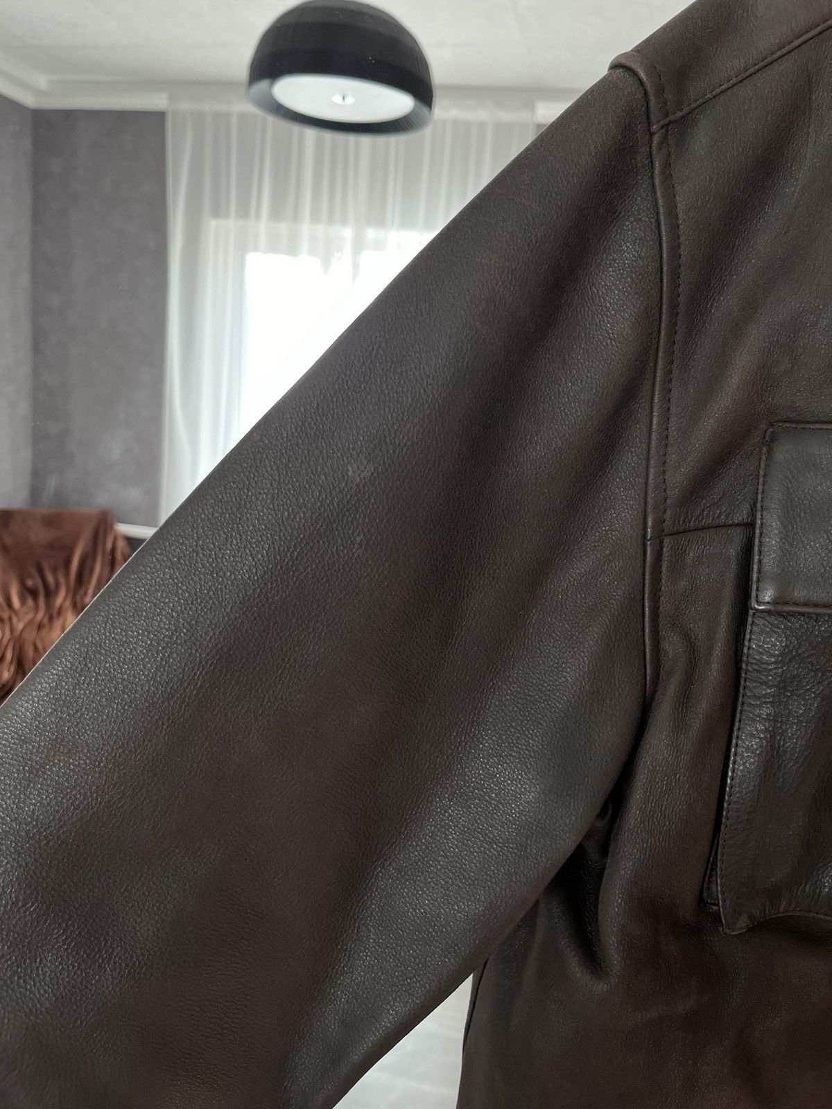 Gap 00s Gap Distressed Brown Button Leather Jacket Size US L / EU 52-54 / 3 - 9 Thumbnail