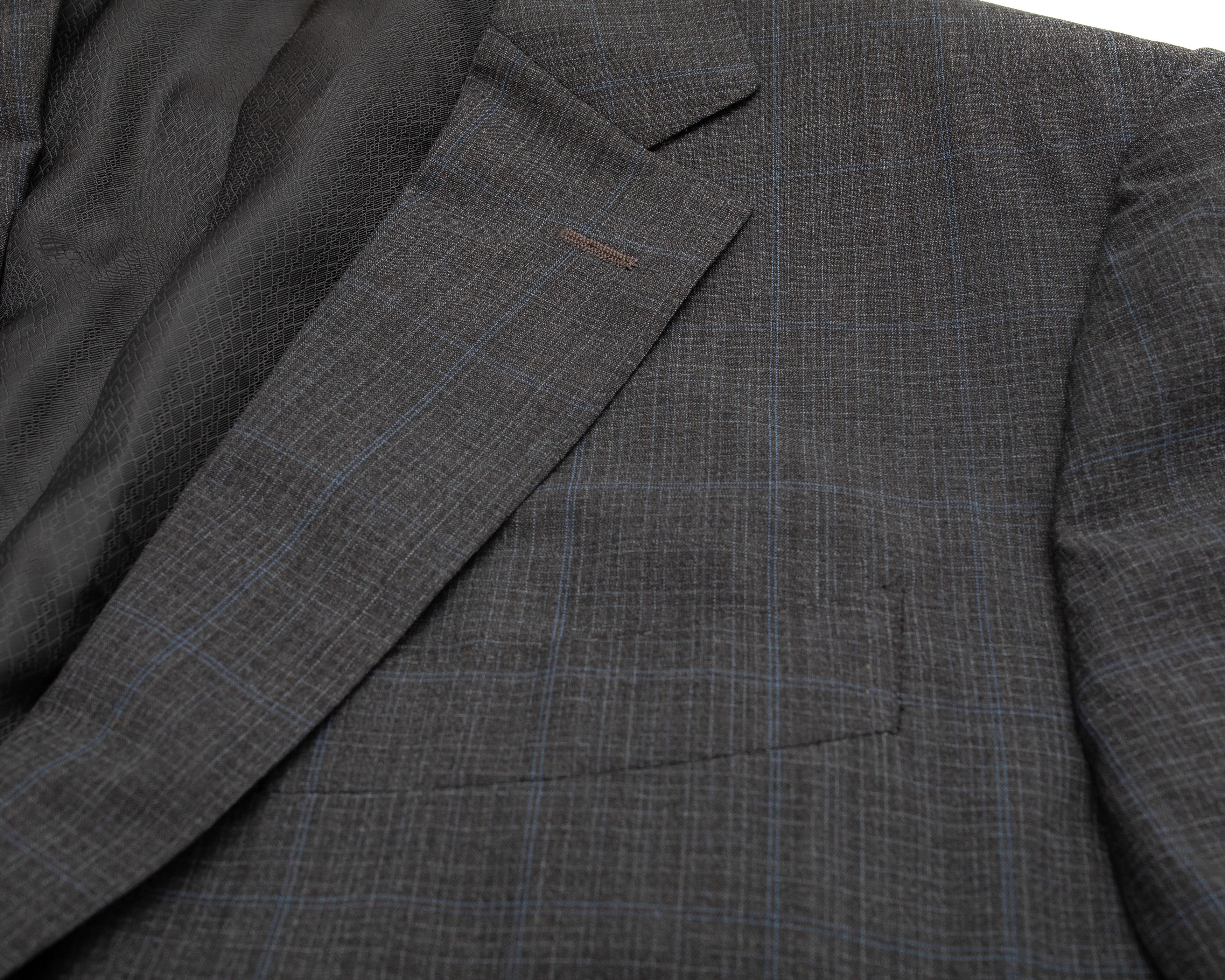 Canali CANALI Exclusive 2k$ Super 150s Travel Check Suit Jacket Size 42R - 7 Thumbnail