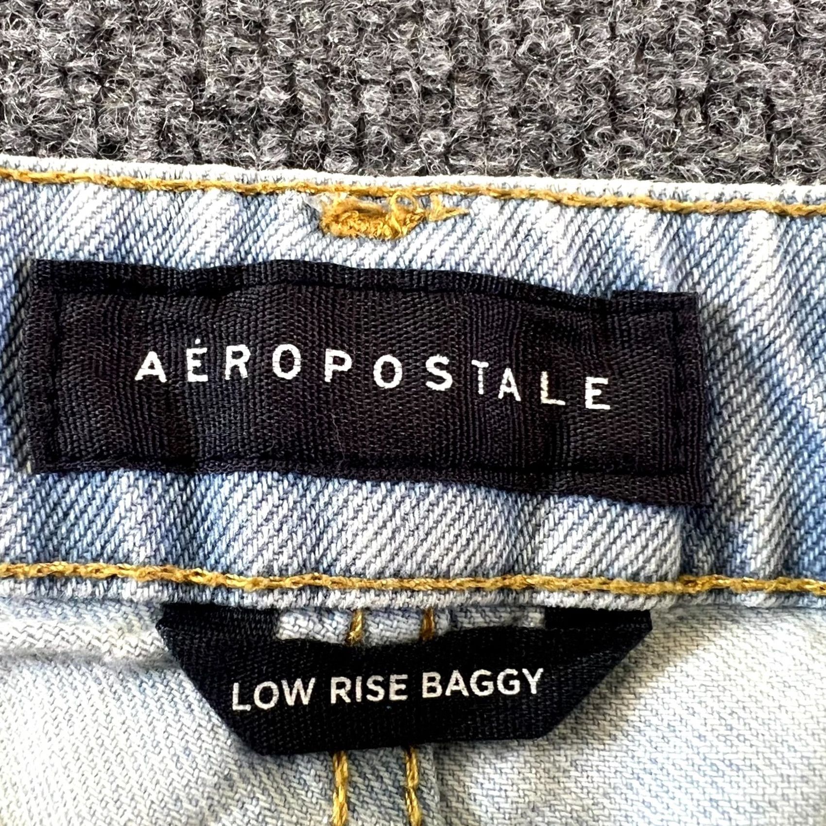 Vintage Aéropostale Jeans Women's 8 Blue Cotton Denim Baggy Straight Workwear Faded Jeans Size 30" / US 8 / IT 44 - 5 Thumbnail
