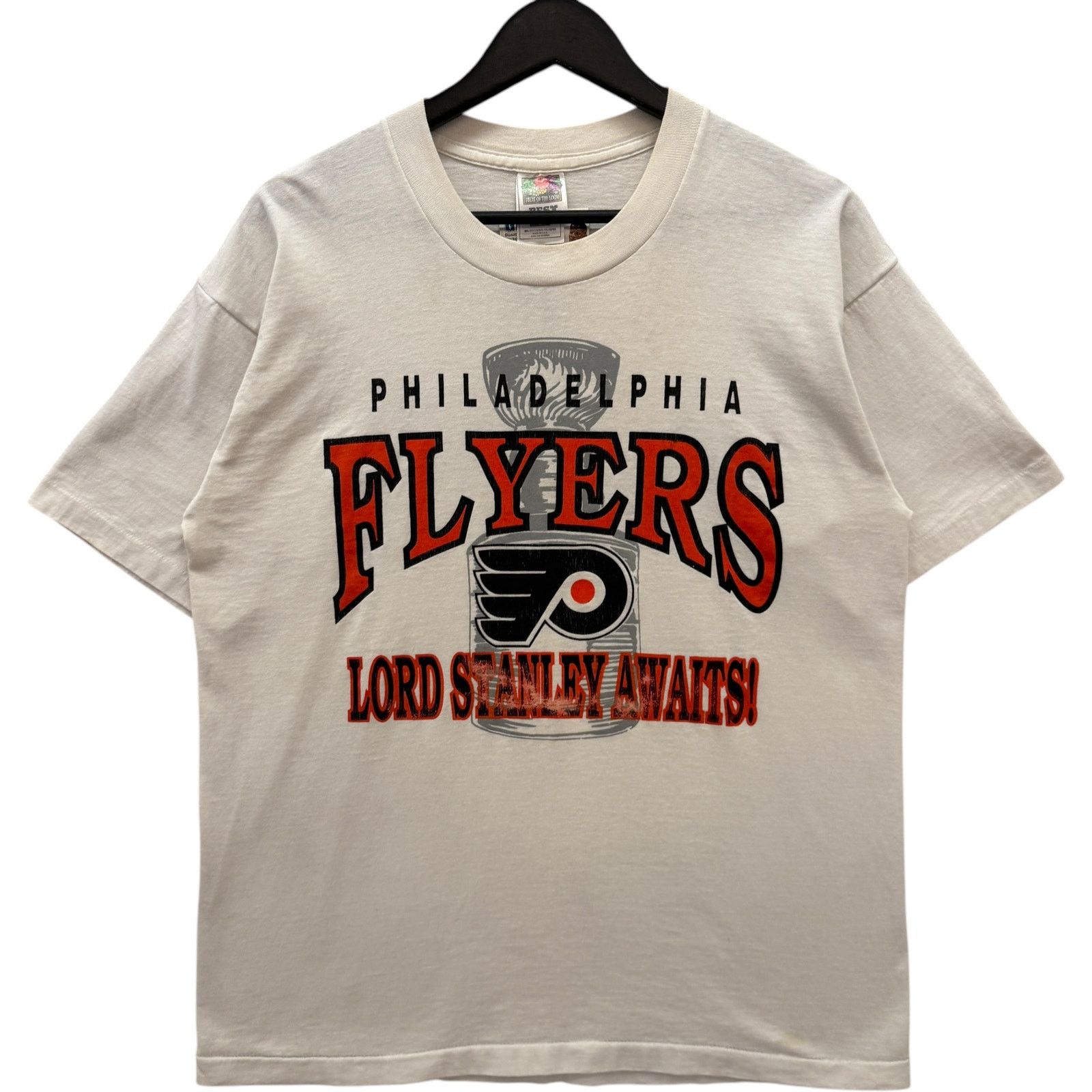 Fruit Of The Loom VTG Philadelphia Flyers "Lord Stanley Awaits" NHL Tee 90s L Size US L / EU 52-54 / 3 - 1 Thumbnail