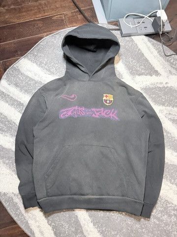 Nike × Travis Scott Travis Scott x Nike x FC Barcelona Spray Logo Hoodie Black Size US L / EU 52-54 / 3 - 2 Thumbnail