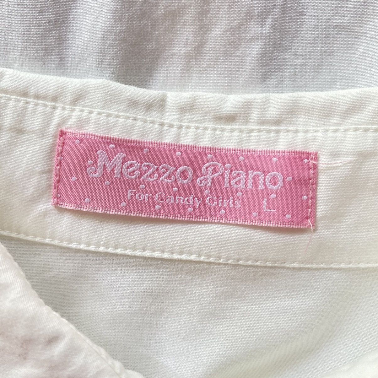 Japanese Brand MEZZO PIANO White Shirt with Heart Pocket Size L / US 10 / IT 46 - 5 Thumbnail