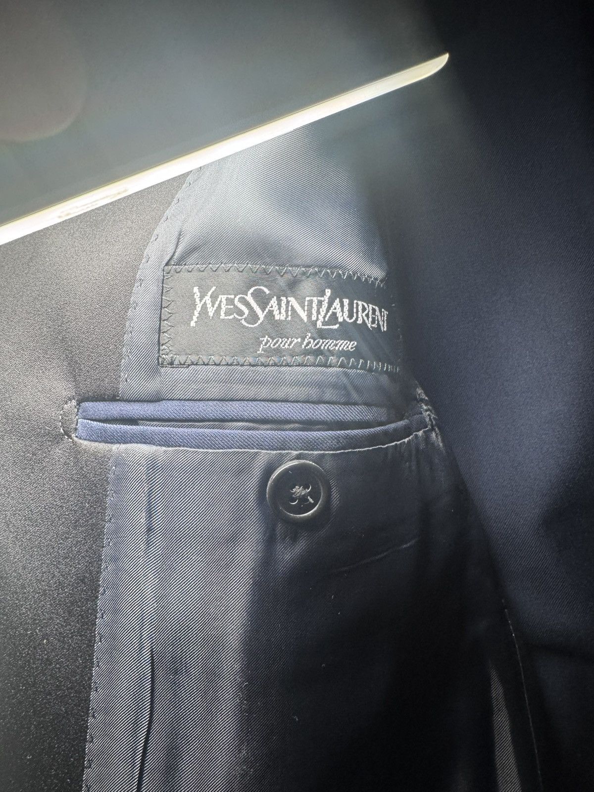 Yves Saint Laurent Yves Saint Laurent Pour Homme Navy Blue Tuxedo Suit Size 36R - 2 Thumbnail