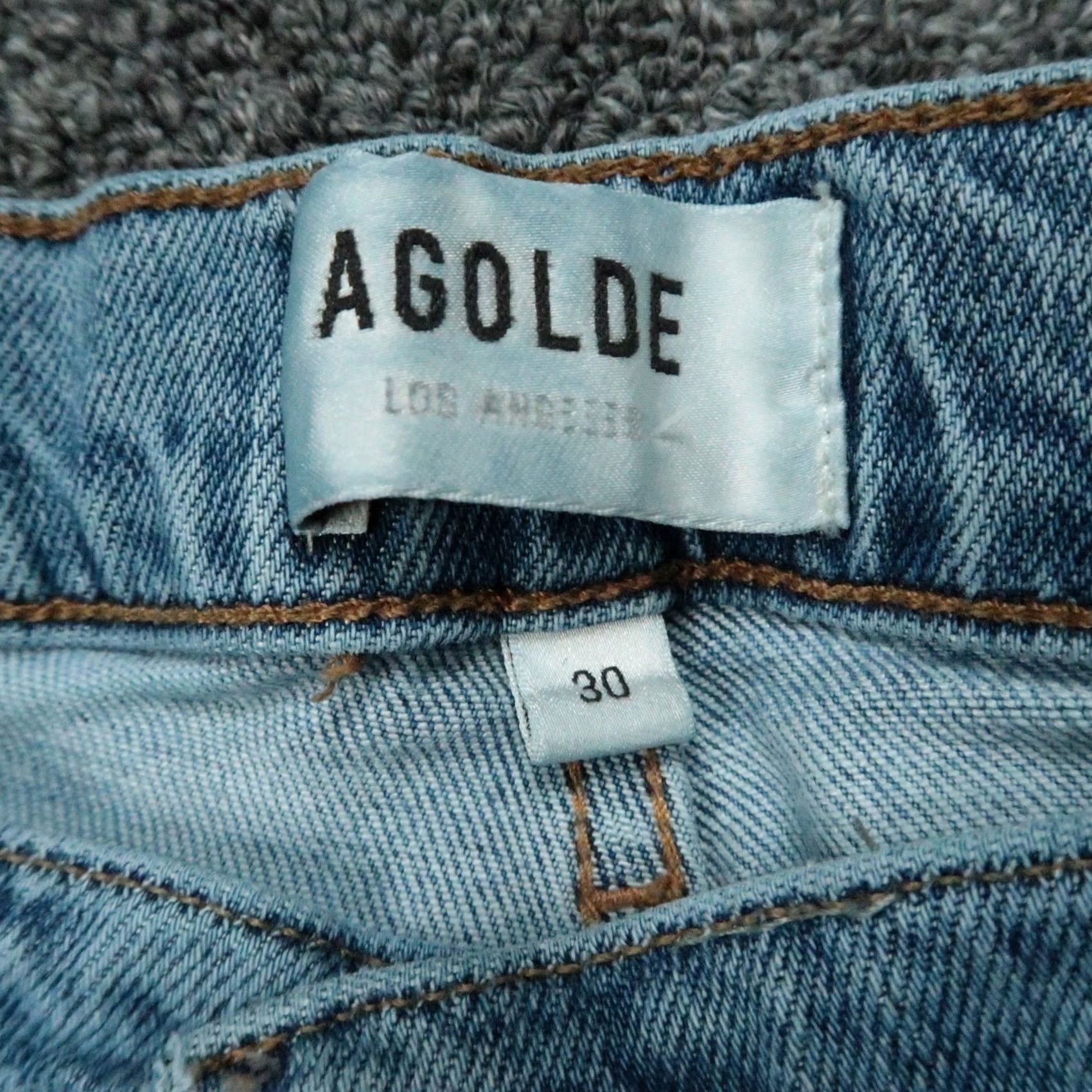 Agolde VINTAGE? No — AGOLDE Jeans Womens Slim 30x27 Blue 30 Button Fly Distressed 5-Pocket Denim Straight Jeans Women Size 30" / US 8 / IT 44 - 4 Thumbnail