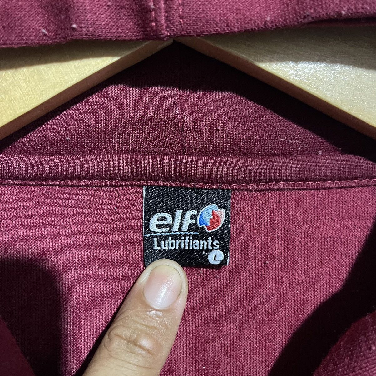 Japanese Brand Vintage Elf Lubricants Racing Zip Hoodie Burgundy Motorsport Size US L / EU 52-54 / 3 - 7 Thumbnail