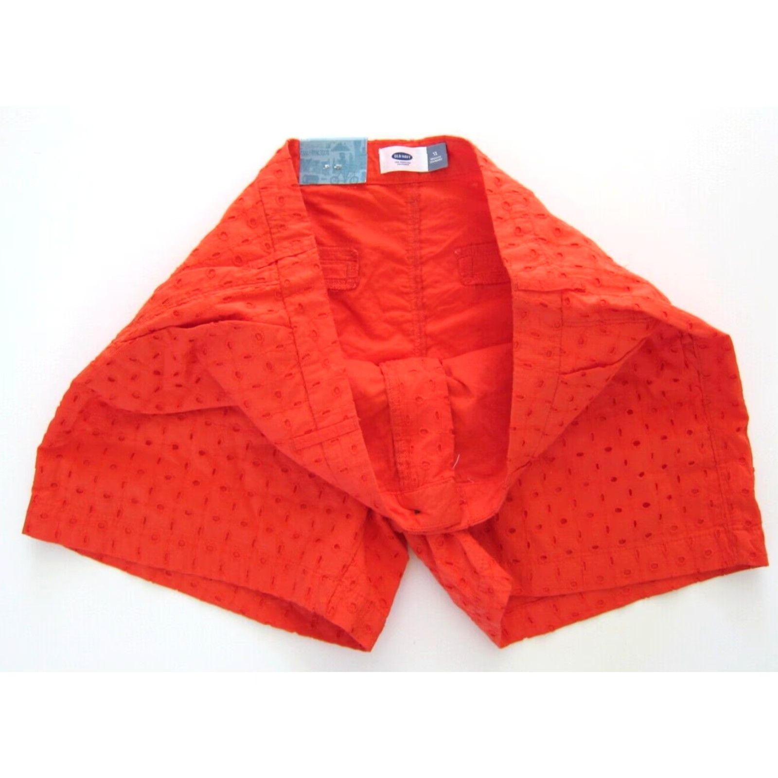 Old Navy NWT Old Navy Cotton Orange Embroidered Flat Front Pocket Standard Chino Short Women 12 Size 34" / US 12 / IT 48 - 7 Thumbnail
