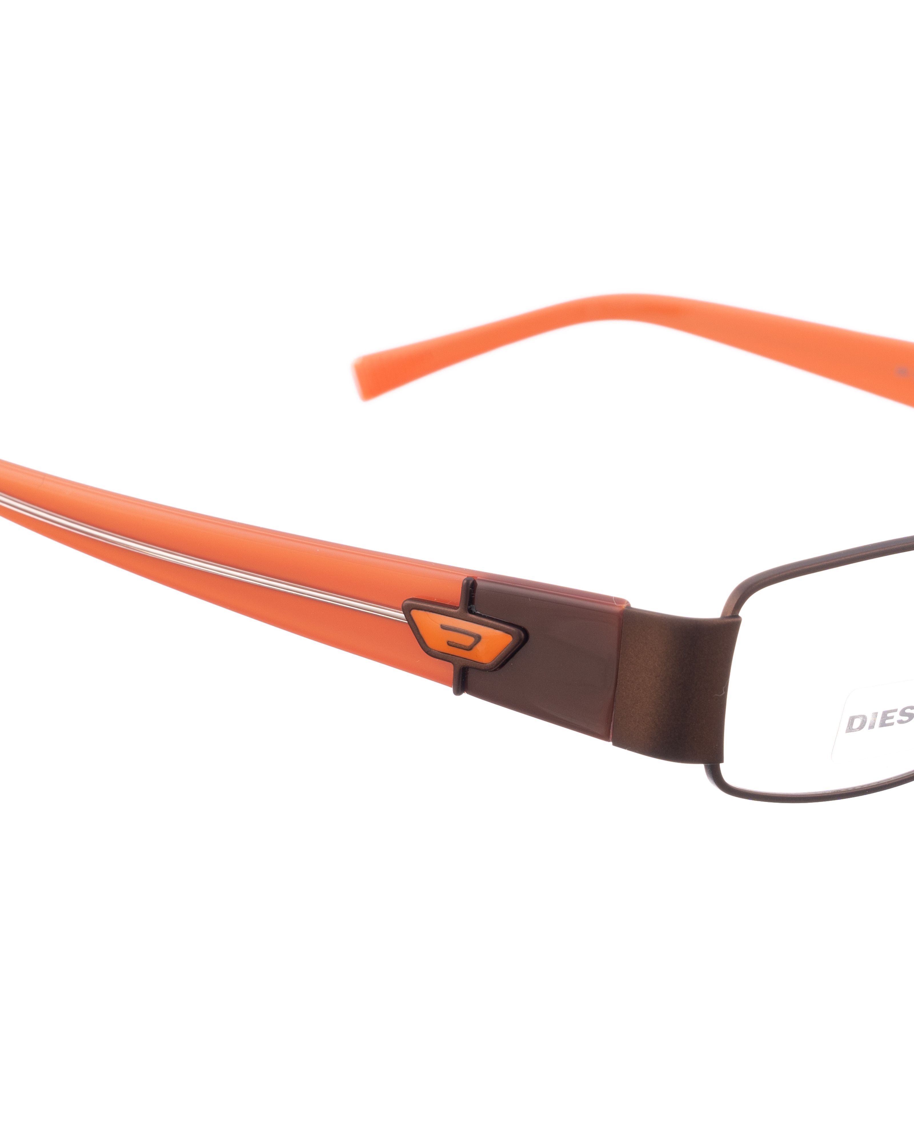 Diesel Diesel 00S Orange and Brown Rectangular Glasses Size ONE SIZE - 3 Thumbnail