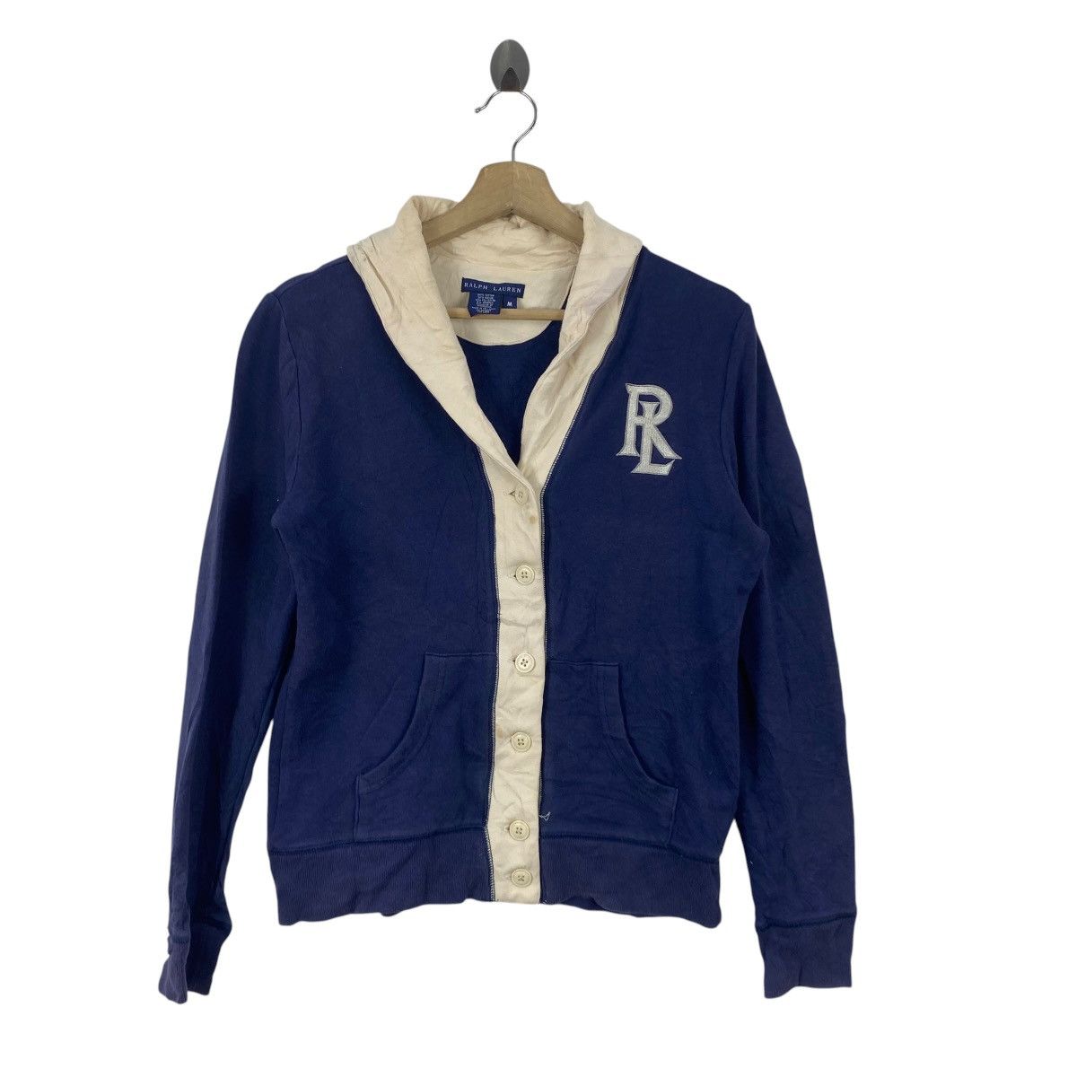 Ralph Lauren Vintage RALPH LAUREN Button Up Hoodie Jacket Spellout Logo Size M / US 6-8 / IT 42-44 - 4 Thumbnail
