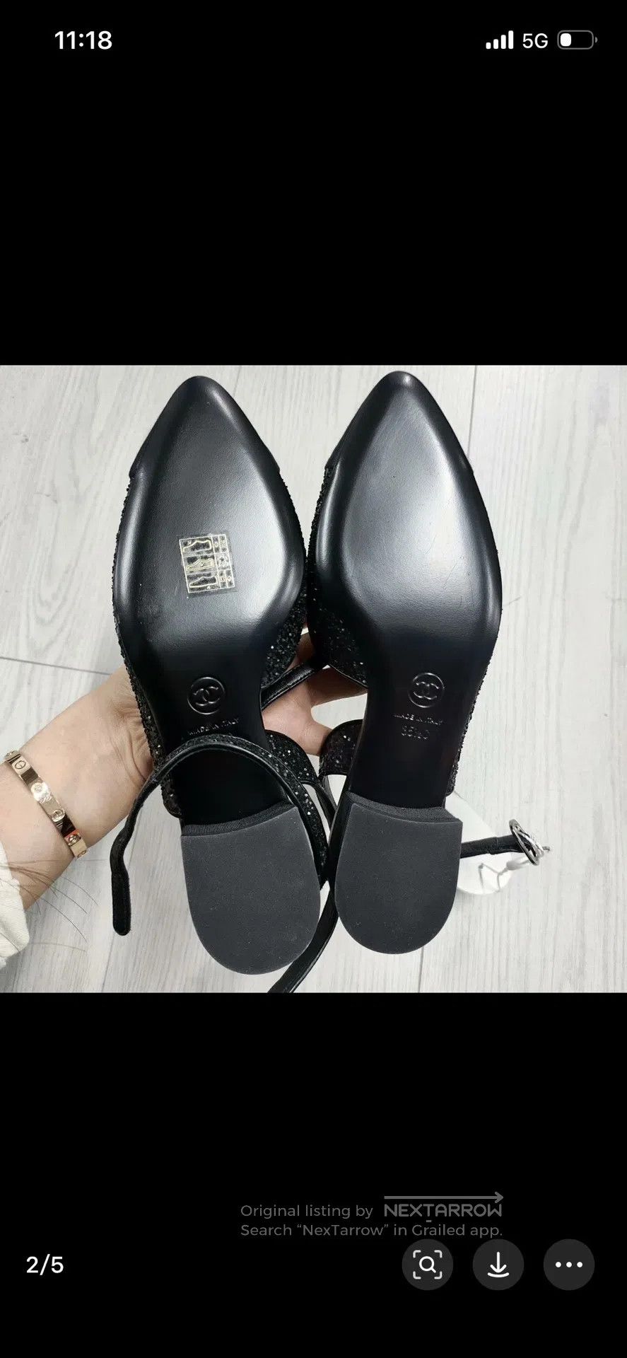 Chanel Chanel Black sequined Mary Jane block heel shoes| Size US 6 / IT 36 - 2 Thumbnail