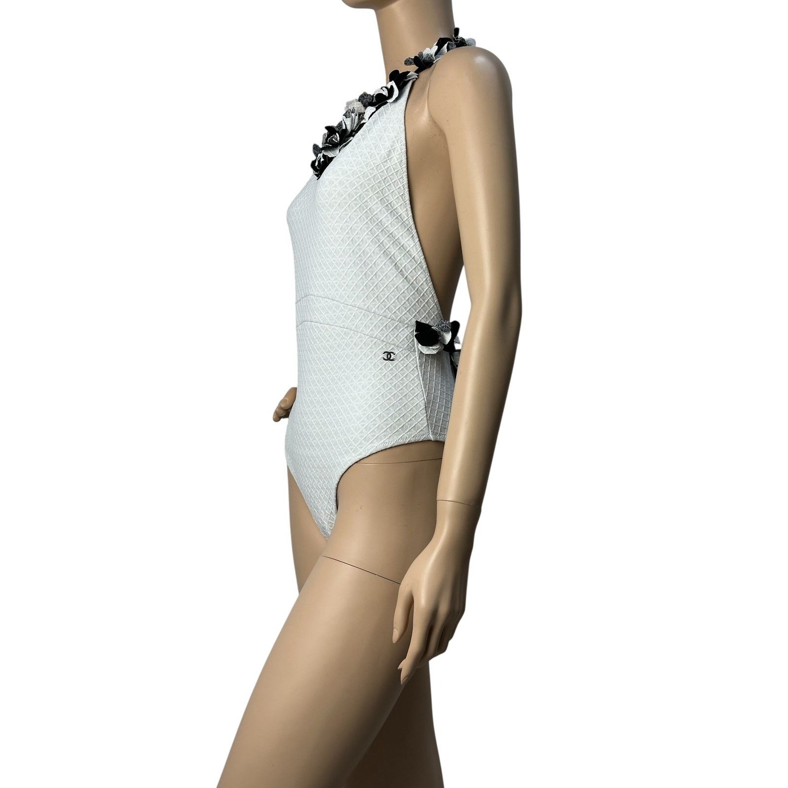 Chanel Chanel White Neckline Embellishment Swimsuit Sz.38 Size ONE SIZE - 3 Thumbnail