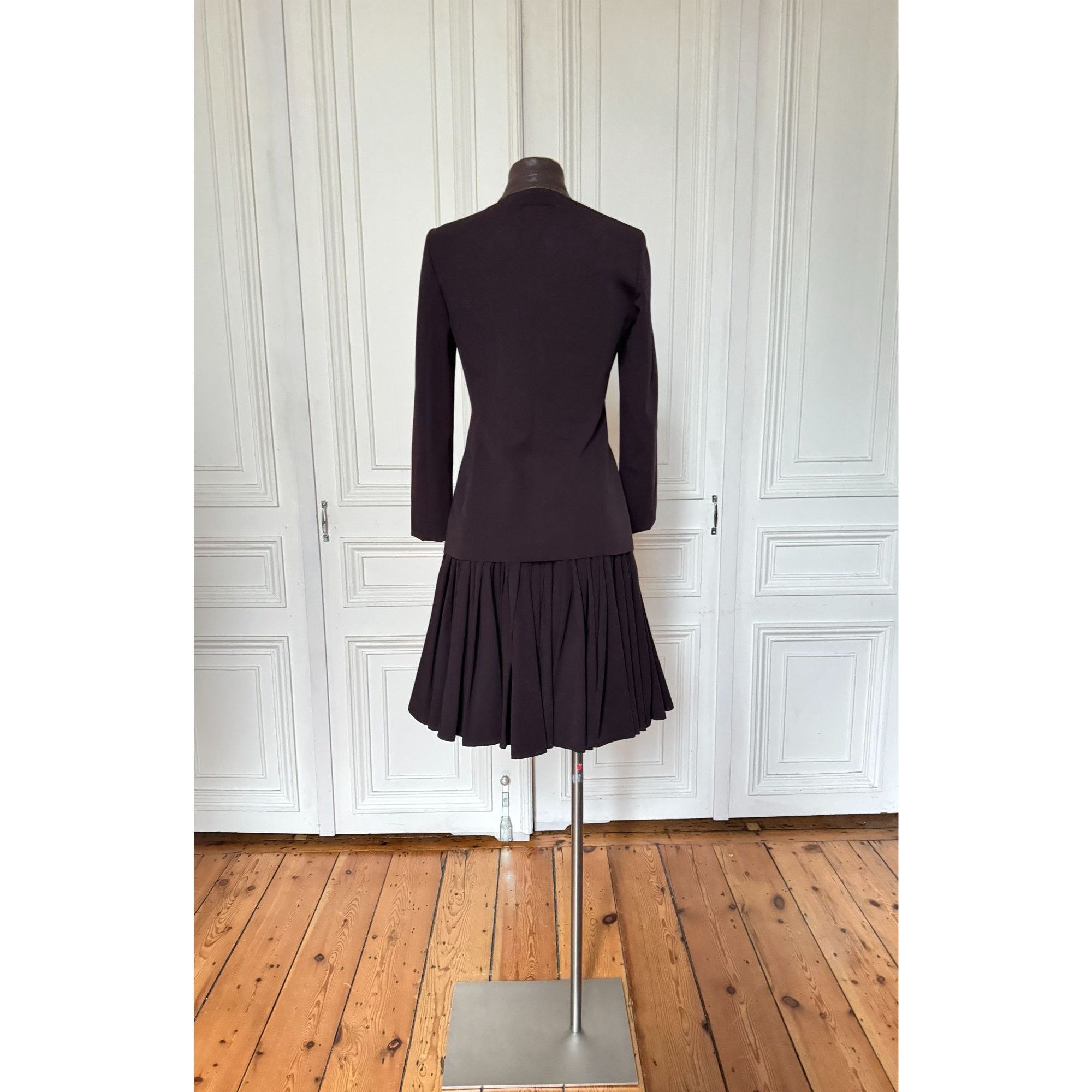 Jean Paul Gaultier 1990s Brown Wool Skirt Suit Size S / US 4 / IT 40 - 3 Thumbnail