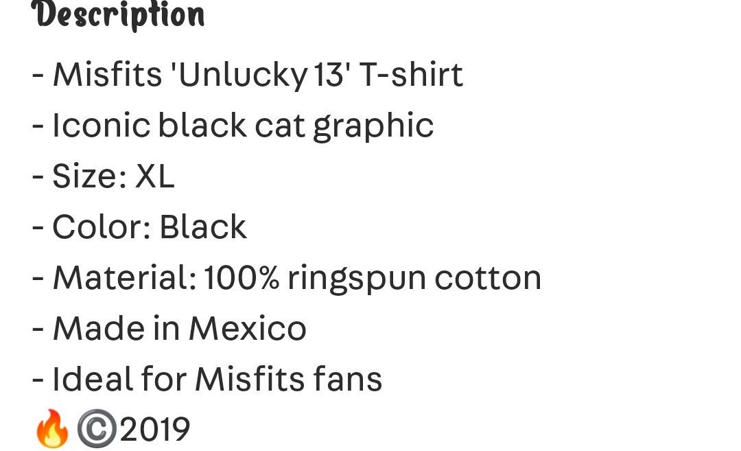 Band Tees Misfits Unlucky 13 Club Black Cat Tshirts Size US XL / EU 56 / 4 - 7 Thumbnail