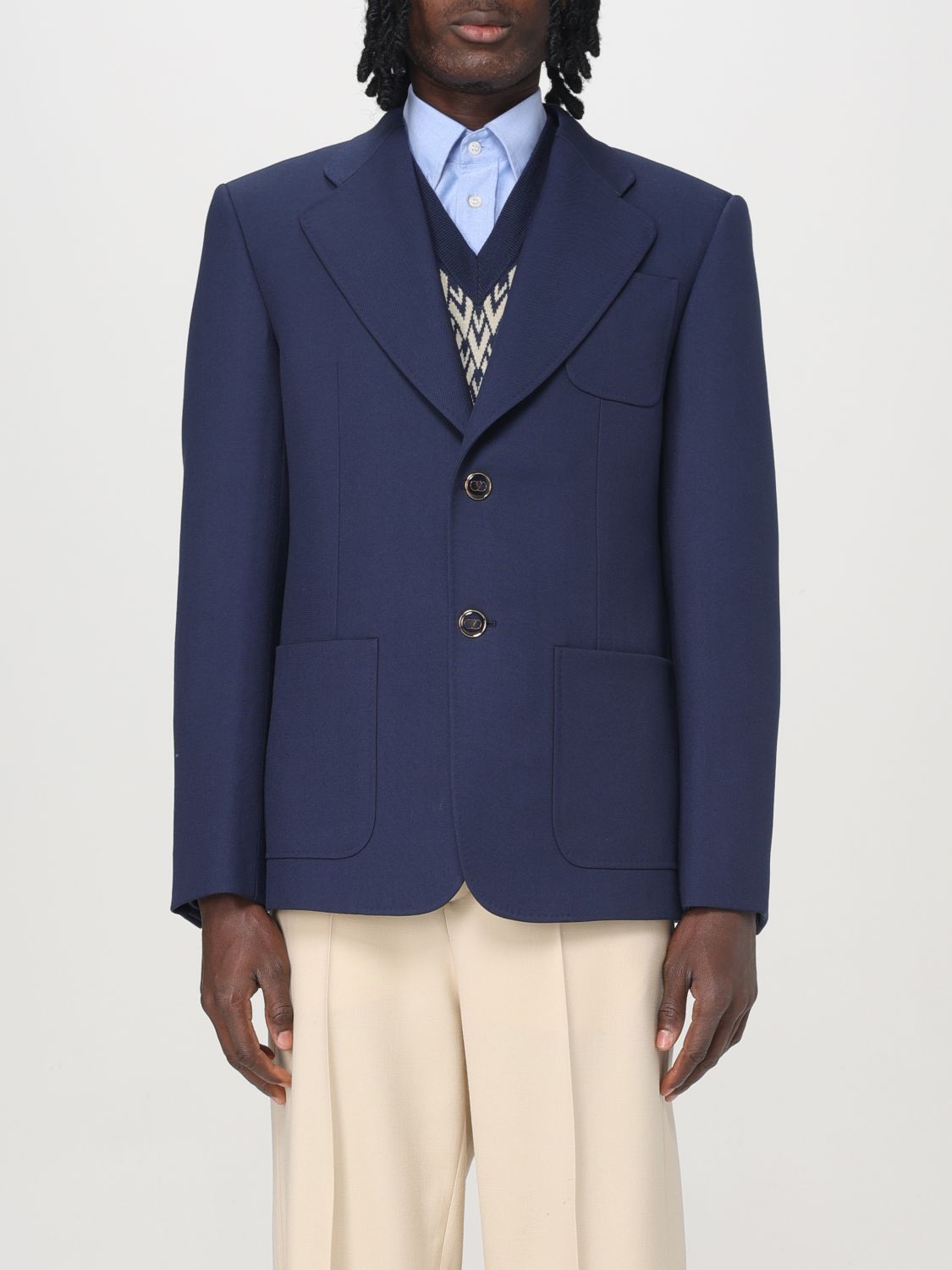 Valentino Valentino Jacket Men Blue Size US M / EU 48-50 / 2 - 1 Thumbnail