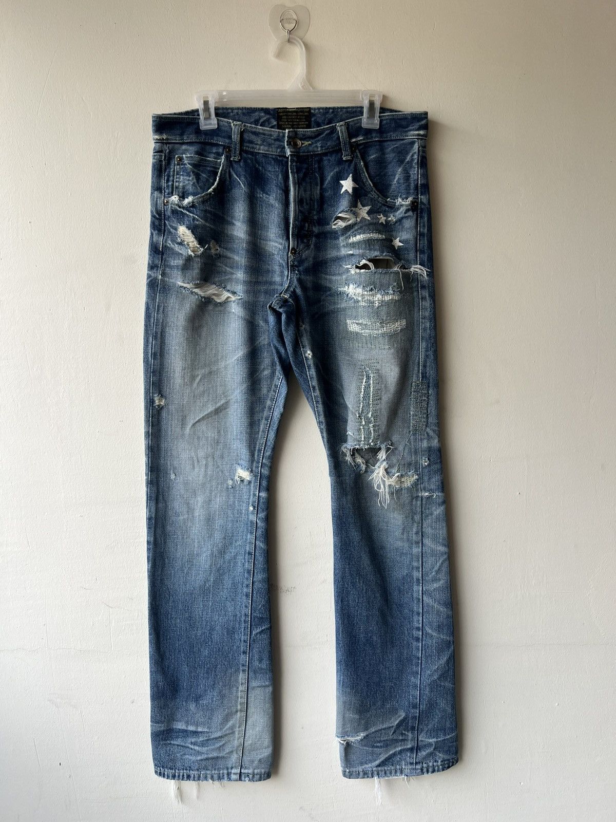 Izreel by Kazuhiro Takakura Distressed Denim Selvedge Jeans