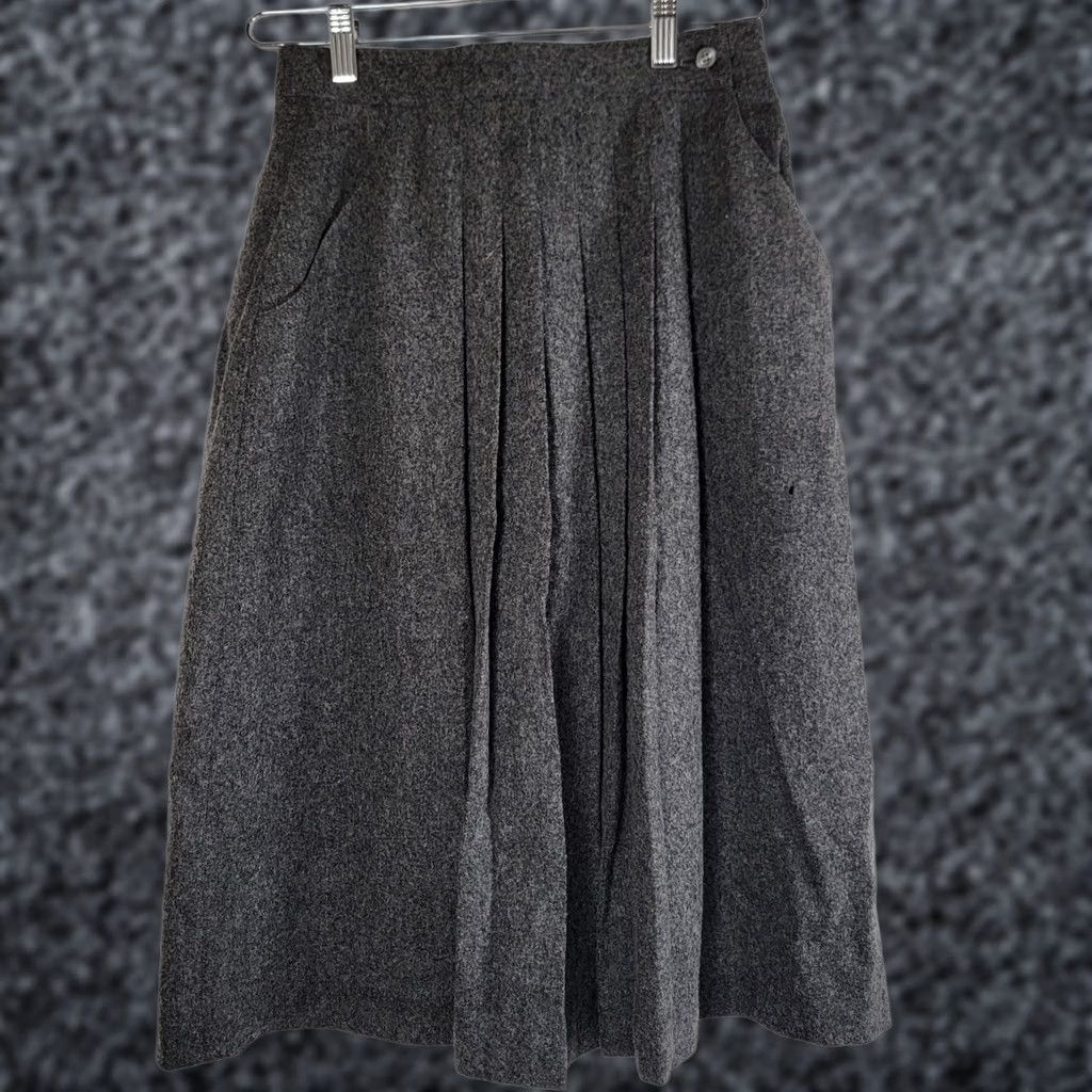 Vintage Vintage Panther Skirt Size 7/8 Gray 100% Wool Pleated Knee Length ILGWU Womens Size 28" / US 6 / IT 42 - 1 Thumbnail
