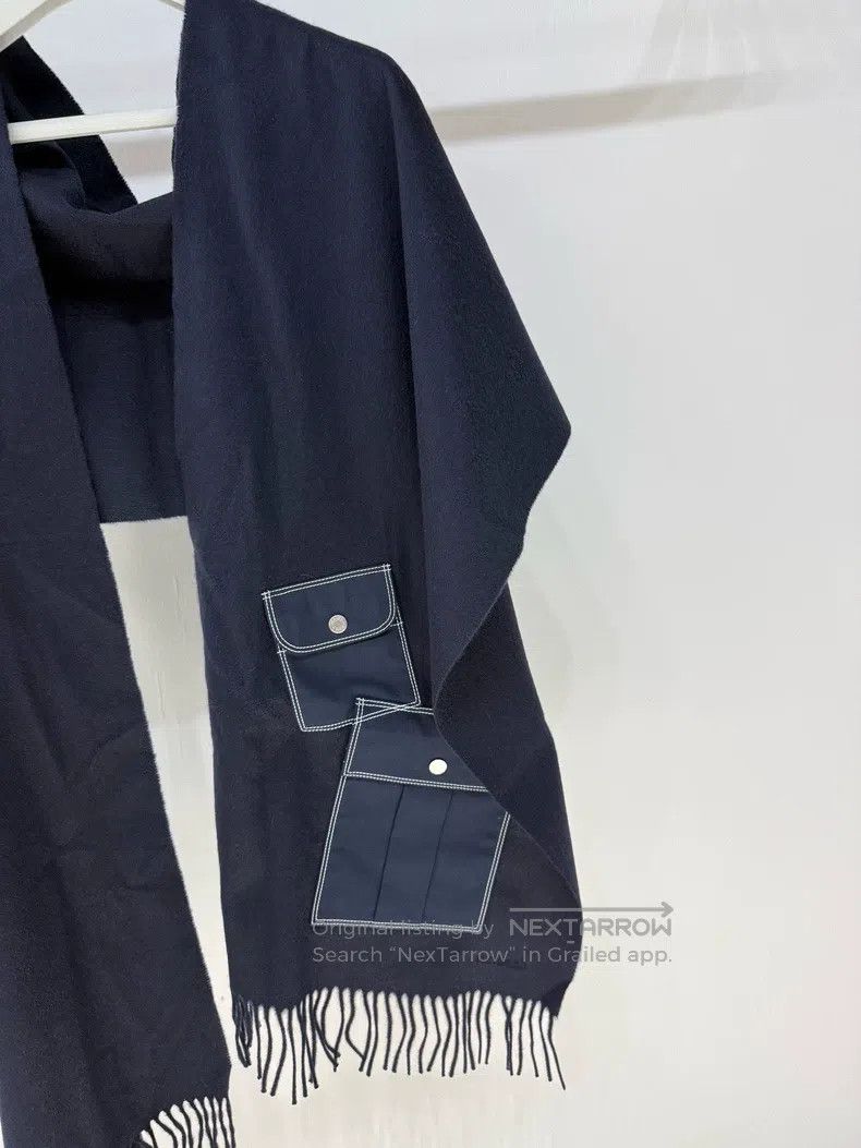 Hermes Hermes size 214*42cm Cashmere Blue Pocket Shawl Wrap Size ONE SIZE - 3 Thumbnail