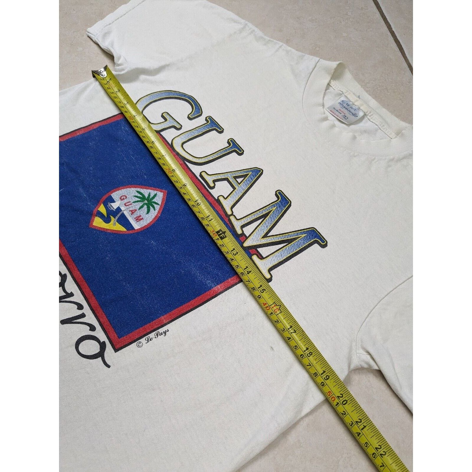 Other Vtg 90s Guam Chamorro Shirt White International Flag Island Size US M / EU 48-50 / 2 - 8 Thumbnail
