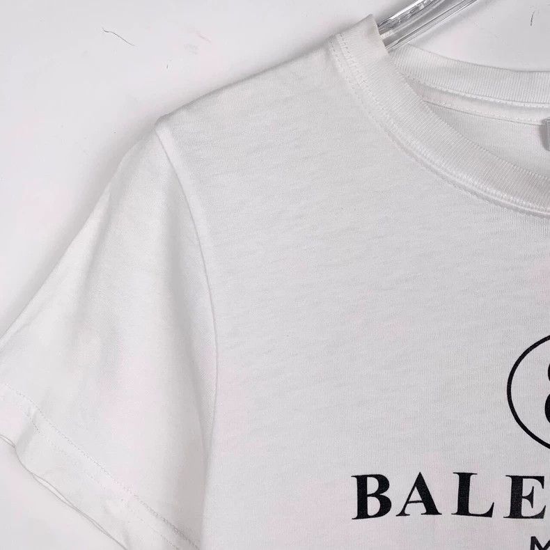 Balenciaga Balenciaga Logo monogrammed crewneck white cotton short sl Size US S / EU 44-46 / 1 - 3 Thumbnail
