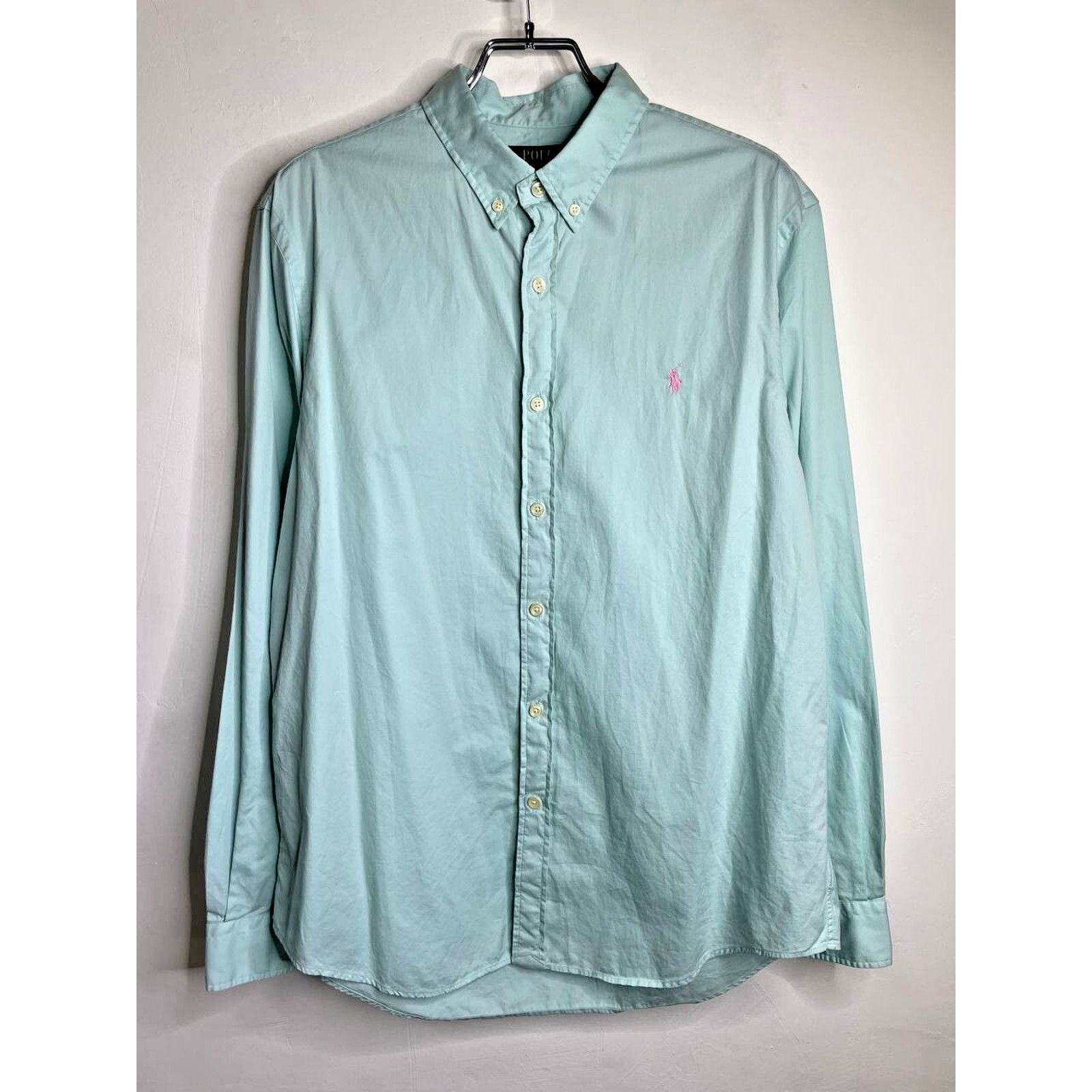 Ralph Lauren Vintage Polo Ralph Lauren Shirt Mint Pink Logo XL Slim Fit Size US XL / EU 56 / 4 - 1 Thumbnail