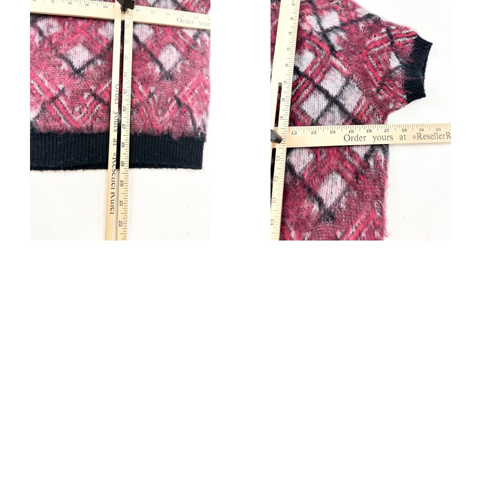 Vintage Pilcro Sweater Womens Small Pink Black Acrylic Short Sleeve Lattice Bethesda Row Size S / US 4 / IT 40 - 8 Thumbnail