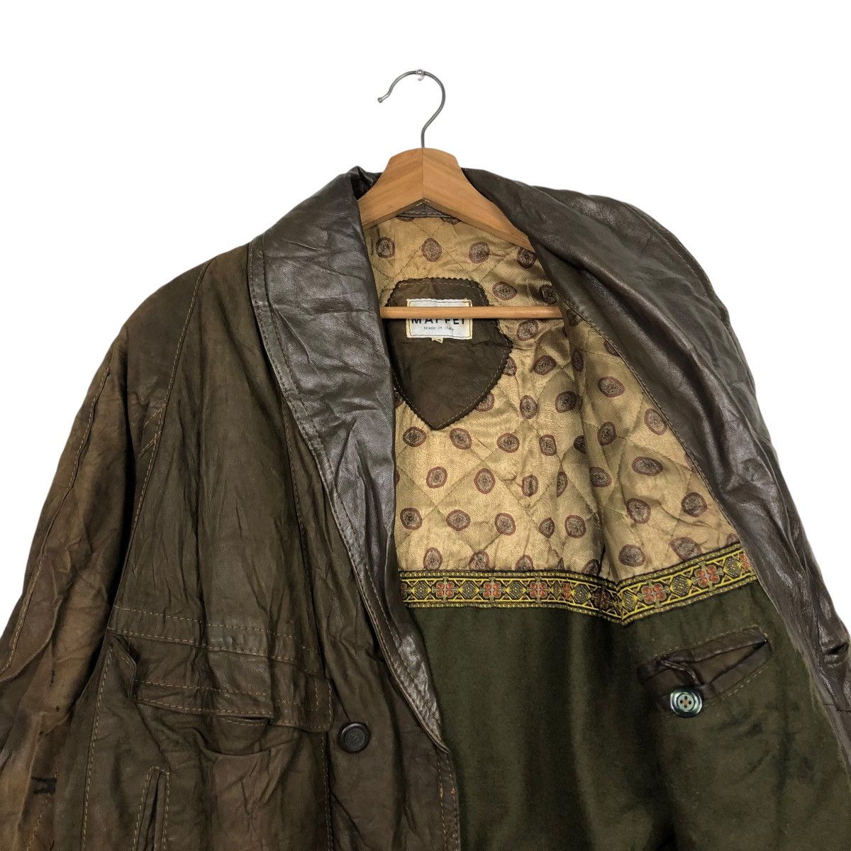 Vintage 🔥VINTAGE BOMBER LEATHER JACKET MAFFEI VERA PELLE ITALY Size US M / EU 48-50 / 2 - 14 Thumbnail