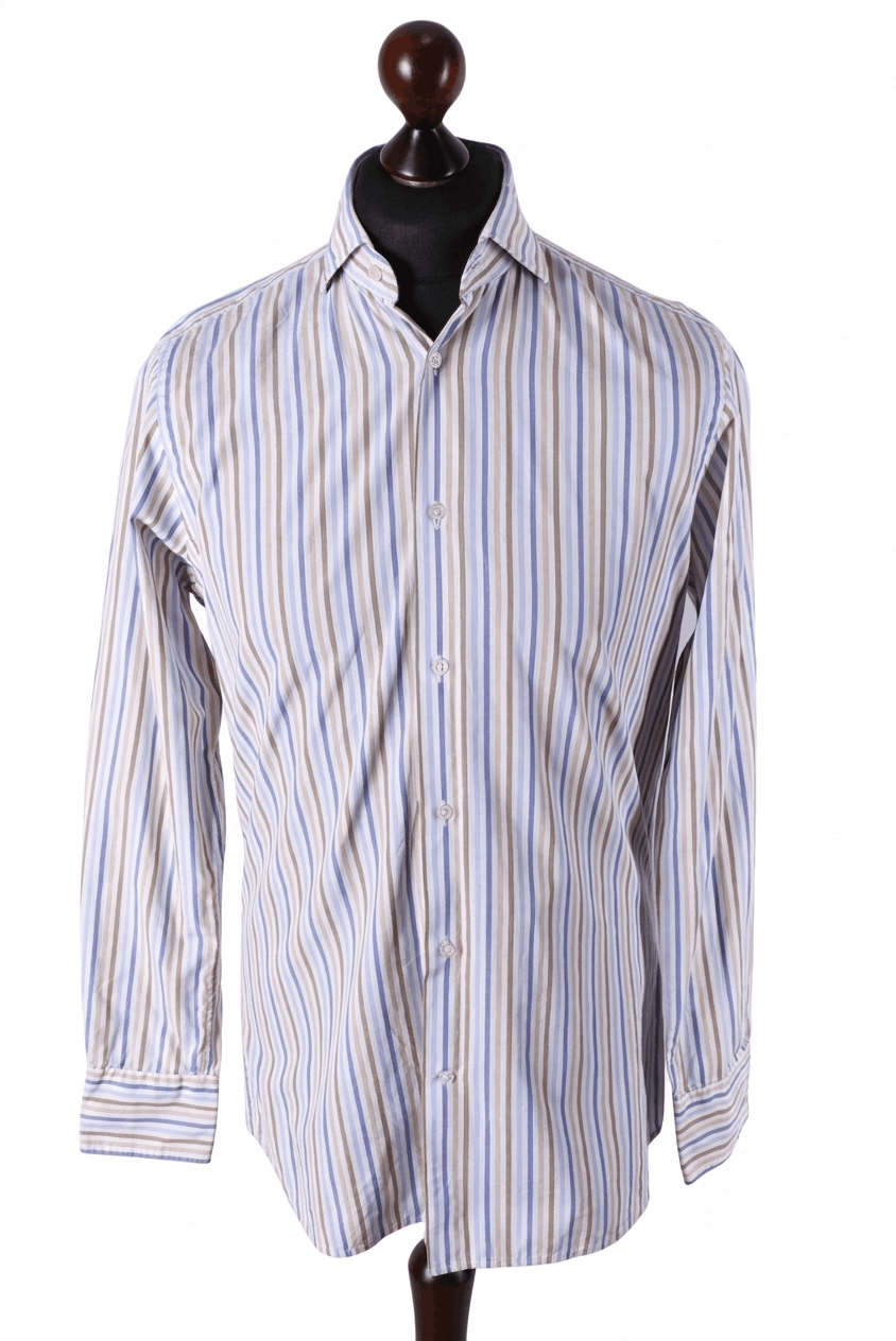 Hackett Hackett London Men's Striped Cotton Long Sleeve Shirt Size US S / EU 44-46 / 1 - 1 Thumbnail