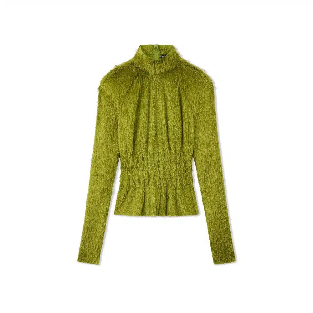 Tom Ford o1loc1c1124 TS2013 Viscose Fur Top in Green Size XS / US 0-2 / IT 36-38 - 1 Thumbnail