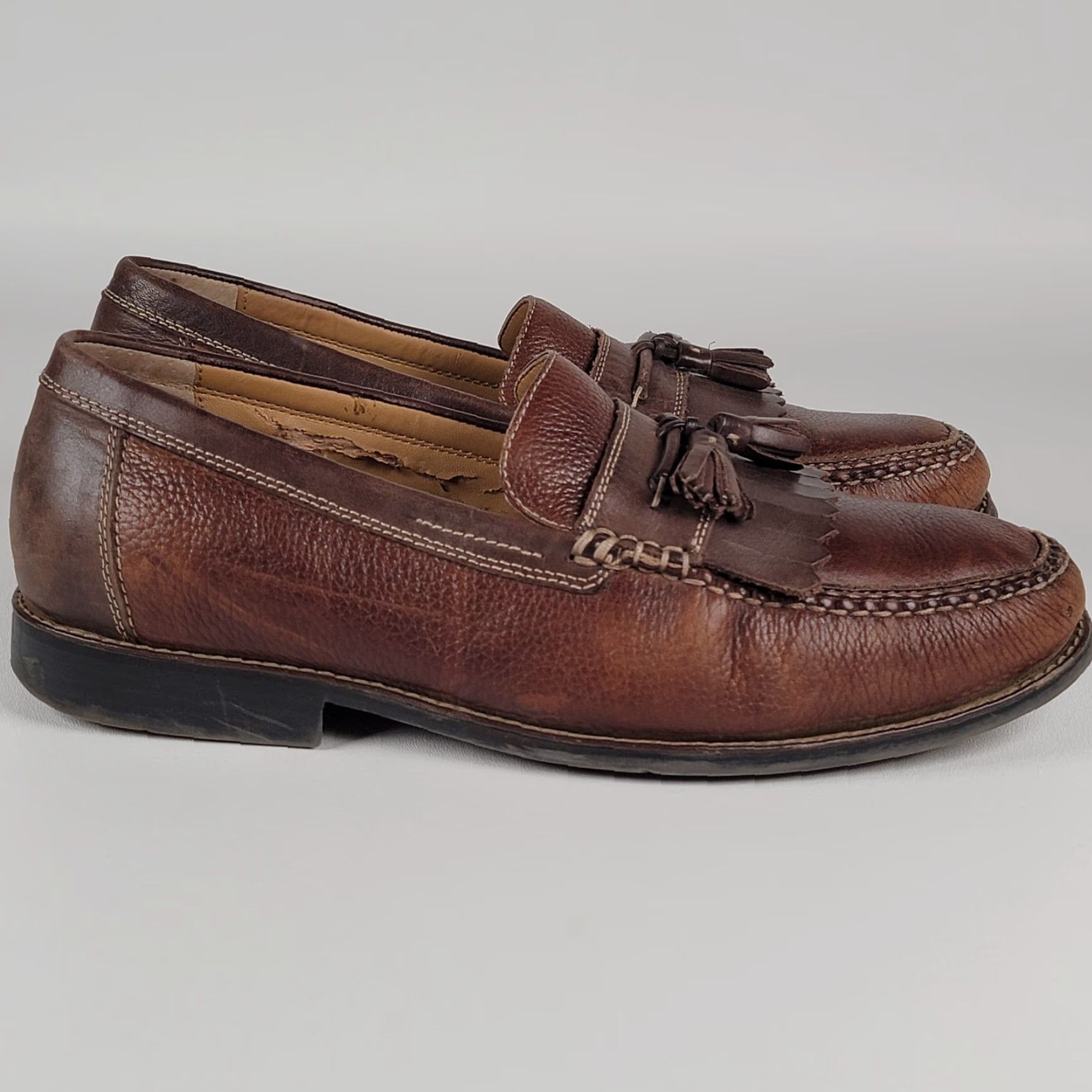 Dockers Men’s Dockers Brown Leather Tassel Loafers Slip On 10 M Casual Shoes Mens Shoes Size US 10 / EU 43 - 2 Thumbnail