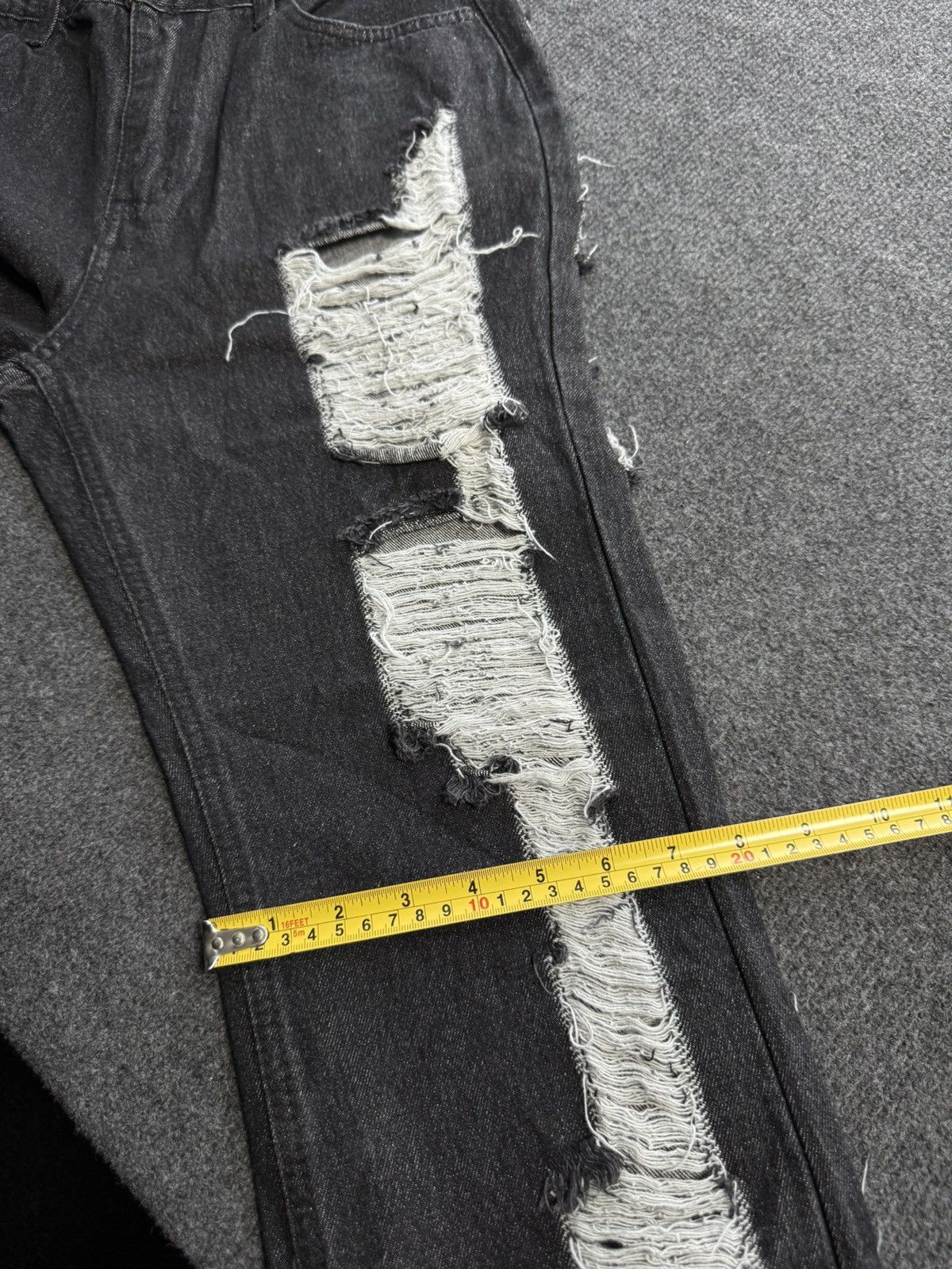 If Six Was Nine Japanese 00s LGB Black Distressed Bootcut Flared Denim Jeans Size 28" / US 6 / IT 42 - 21 Thumbnail