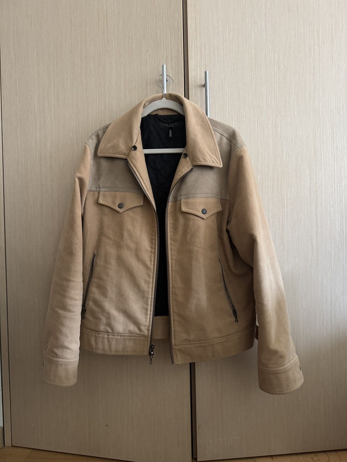 Rag & Bone Rag & Bone Suede Matthew Jacket in Camel Tan Size L #C4608 Size US L / EU 52-54 / 3 - 3 Thumbnail