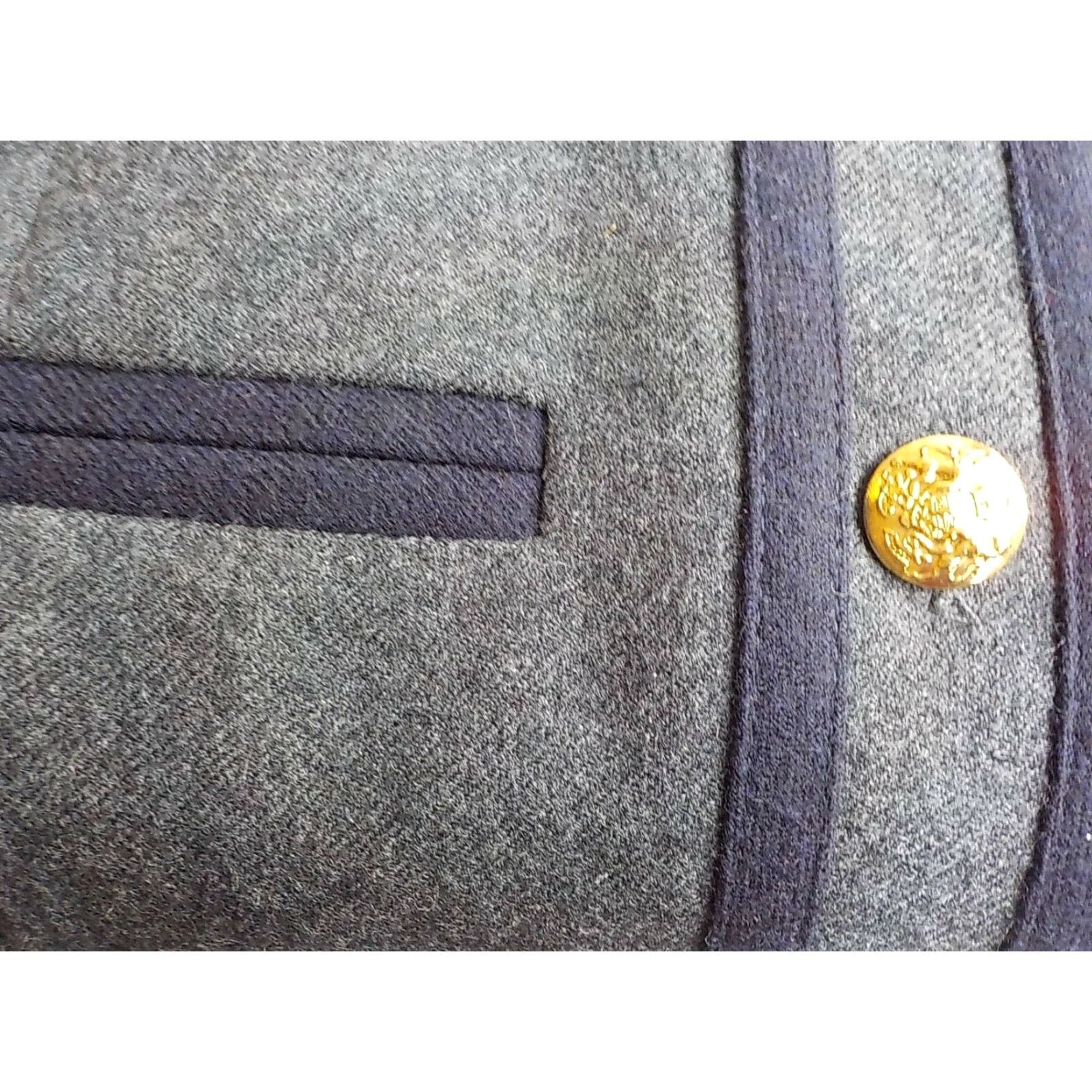 J.Crew J. Crew Wool Blazer 100% Wool Button Front Short Gray Navy Trim SZ 8 Womens Jacket Size 30" / US 8 / IT 44 - 6 Thumbnail
