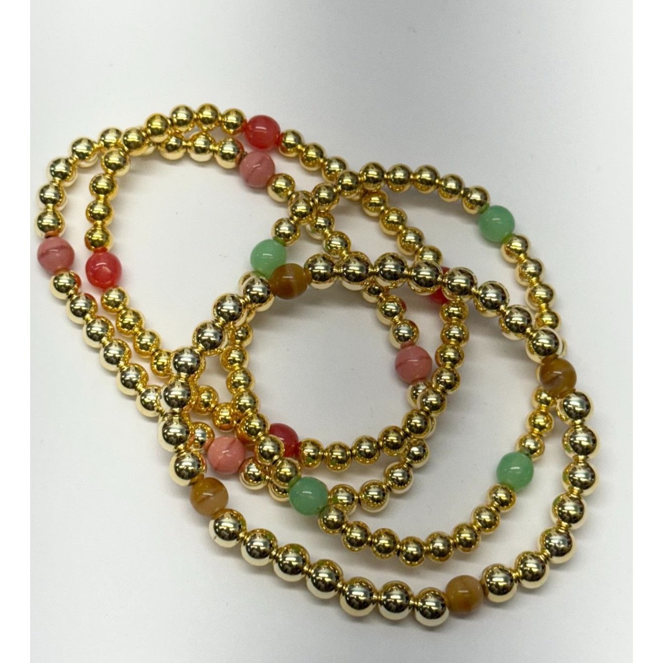 Vintage Vintage four strand beaded bracelet set gold Size ONE SIZE - 5 Thumbnail