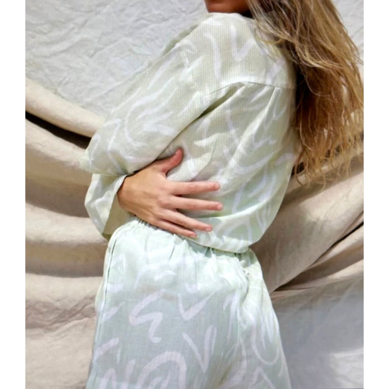 Other Stone Fox Swim Melba 100% Linen Shorts- Aloe Lines size XS/S Size 26" / US 2 / IT 38 - 5 Thumbnail