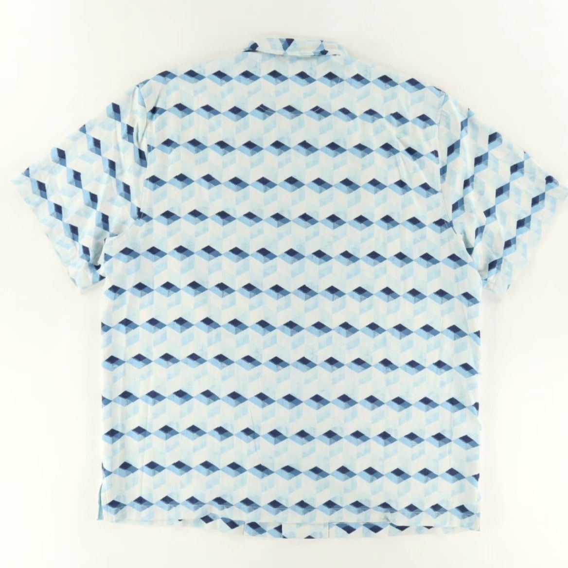 Tommy Bahama Tommy Bahama Camp Hawaiin Silk Geometric Button Up Shirt Blue Men's XL Size US XL / EU 56 / 4 - 4 Thumbnail