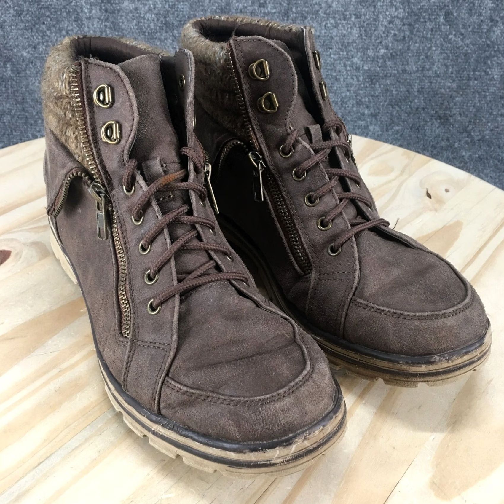Vintage Cliffs White Mountain Boots Womens 11M Brown Kearny Lace Up Ankle C253352 Size US 11 / IT 41 - 3 Thumbnail