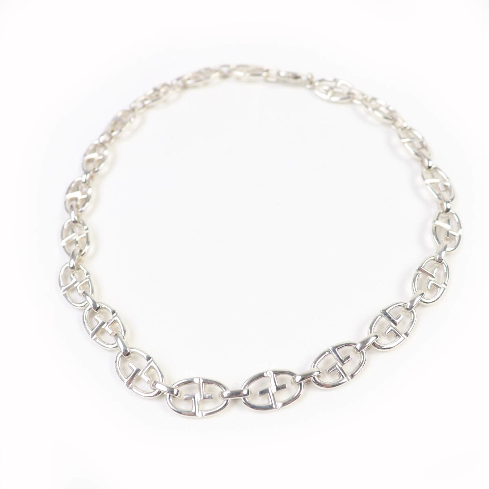 Gucci Vintage GUCCI 925 Tom Ford-era Double G Anchor Chain Choker in Silver, Made Italy, with Case, Weight 40.7g, Women's Size ONE SIZE - 1 Thumbnail