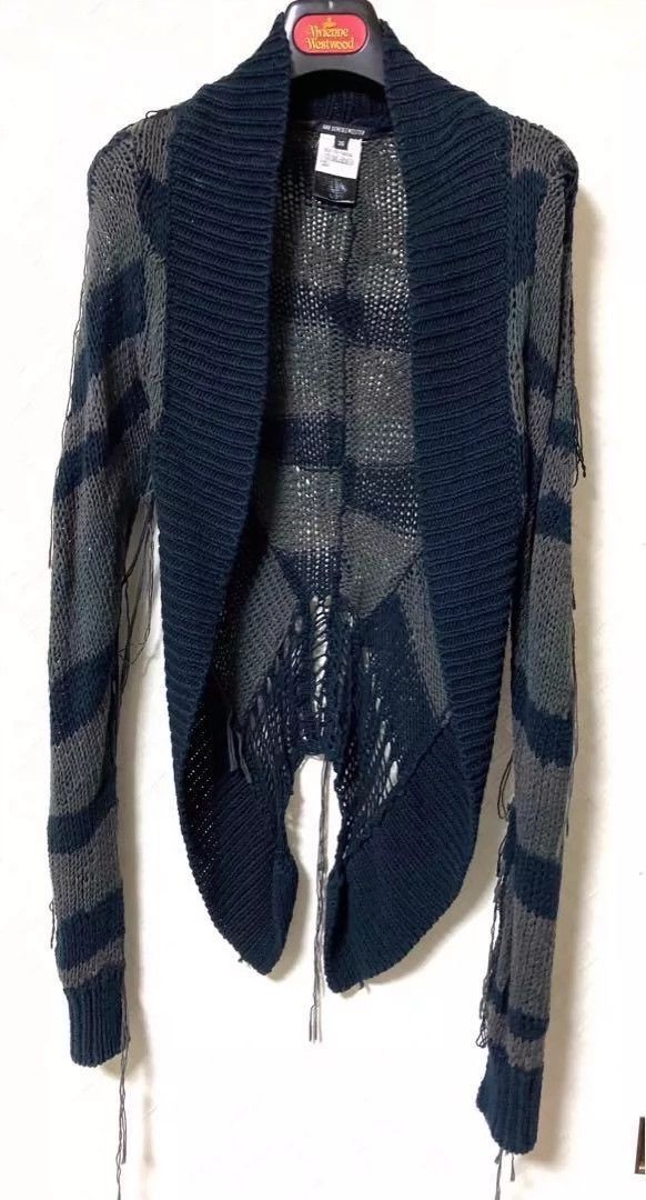 Ann Demeulemeester Ann Demeulemeester Destroy Border Rock fringe show cardigan Size US M / EU 48-50 / 2 - 2 Thumbnail